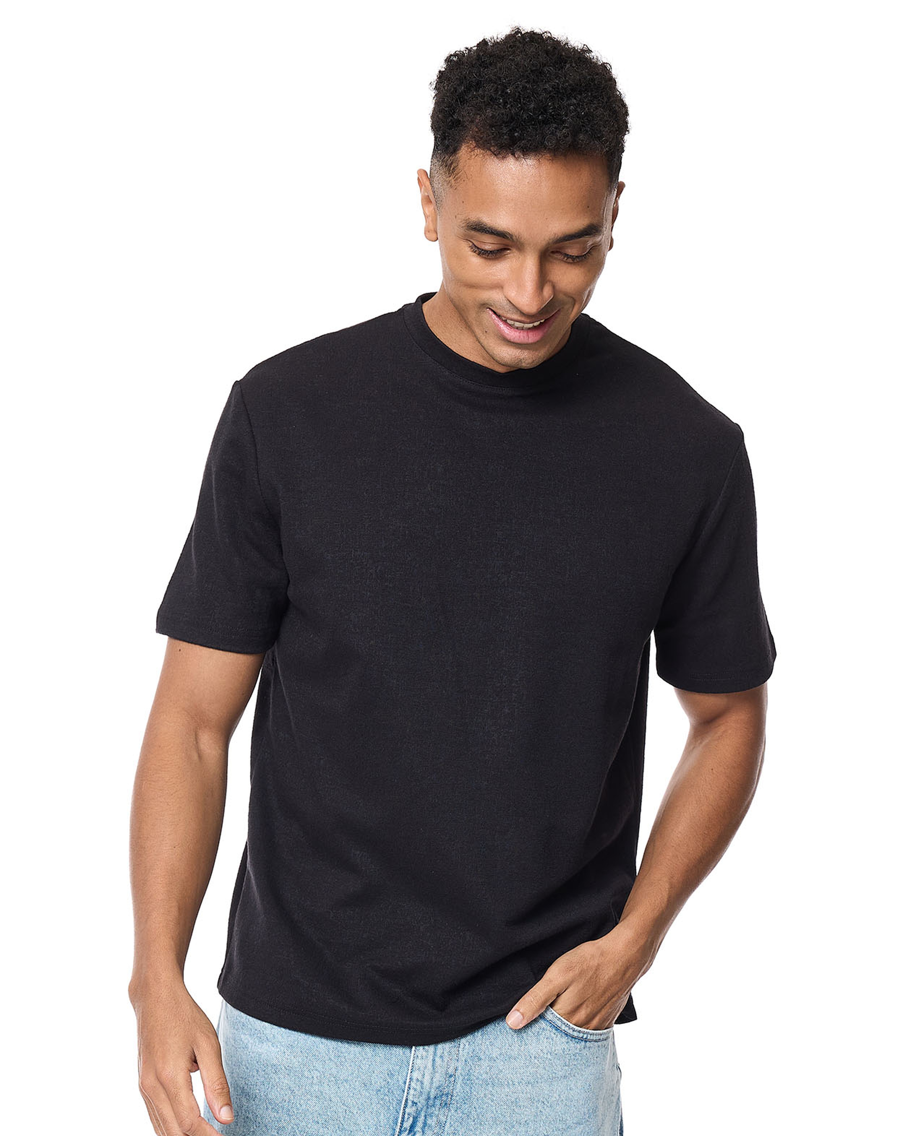 Solid T-shirt with Crew Neck and Short Sleeves