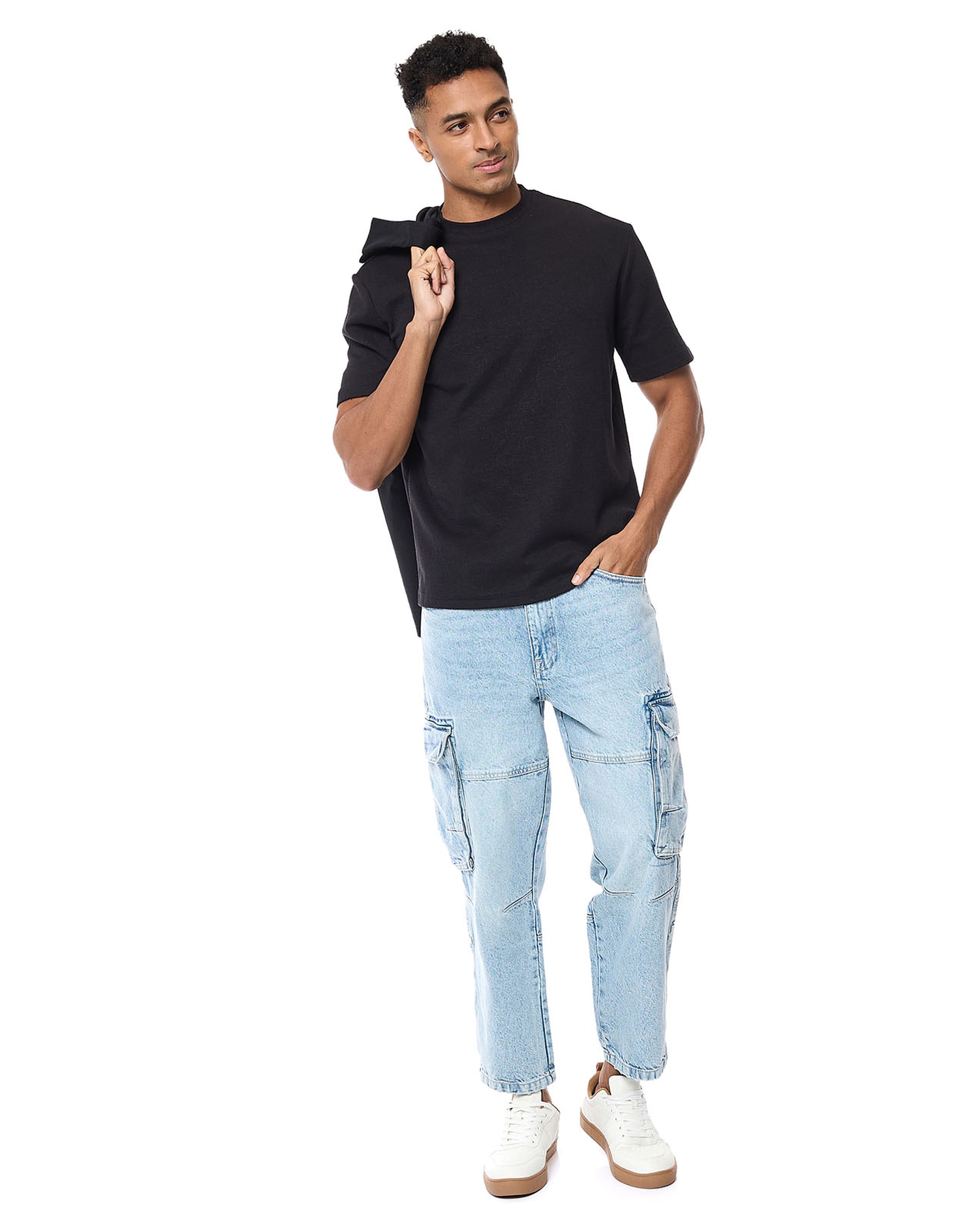 Solid T-shirt with Crew Neck and Short Sleeves