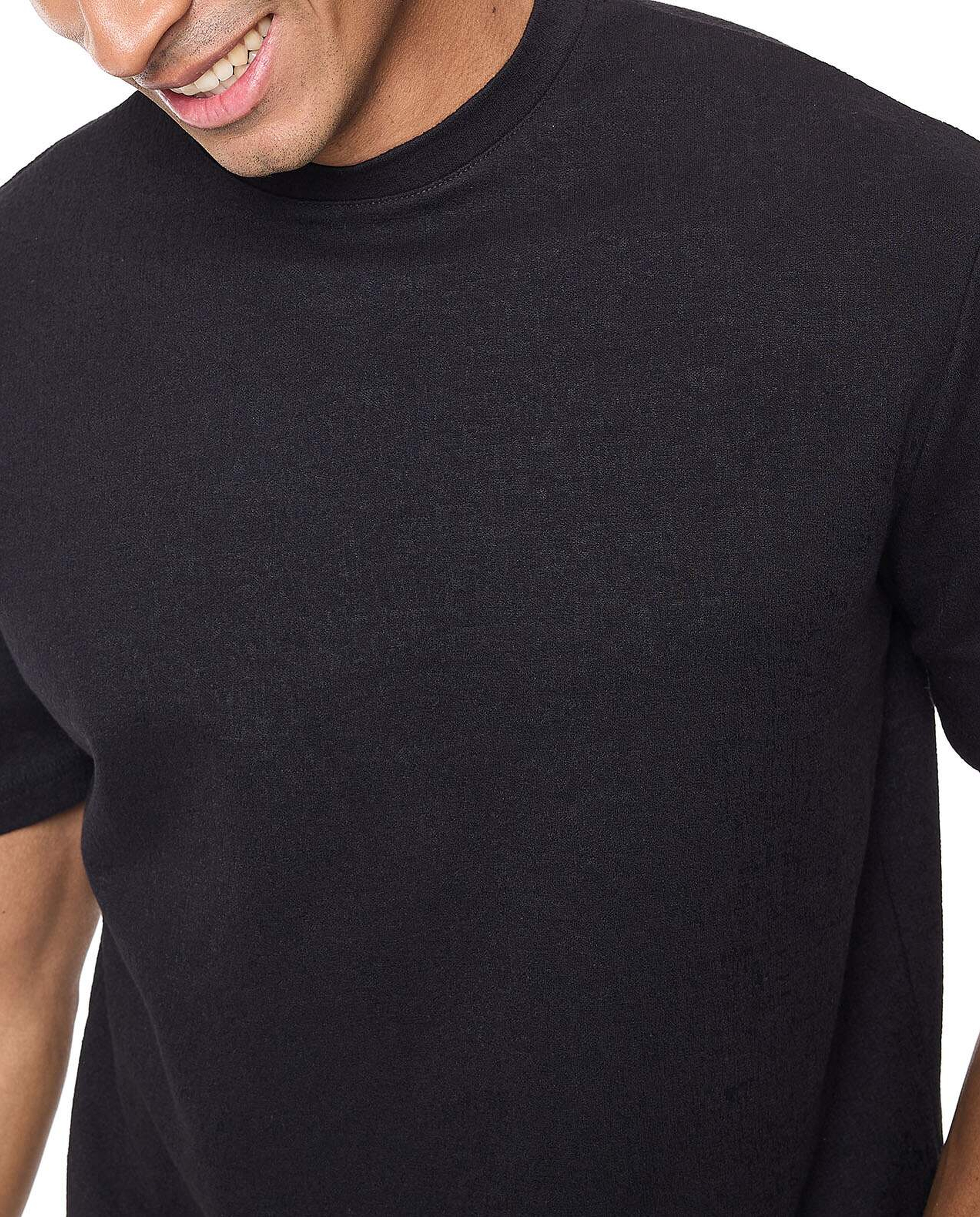Solid T-shirt with Crew Neck and Short Sleeves