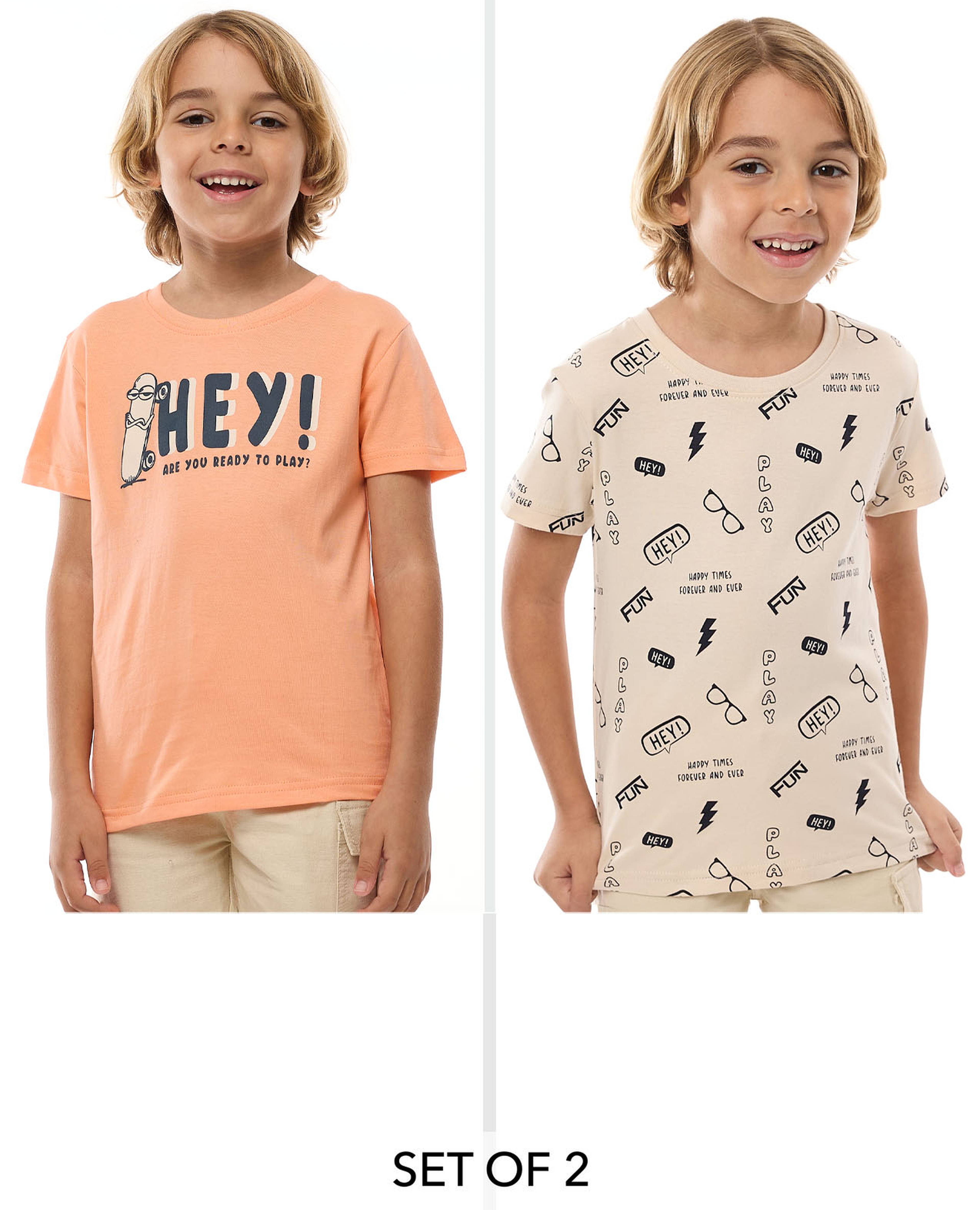 Printed T-Shirt With Crew Neck And Short Sleeves