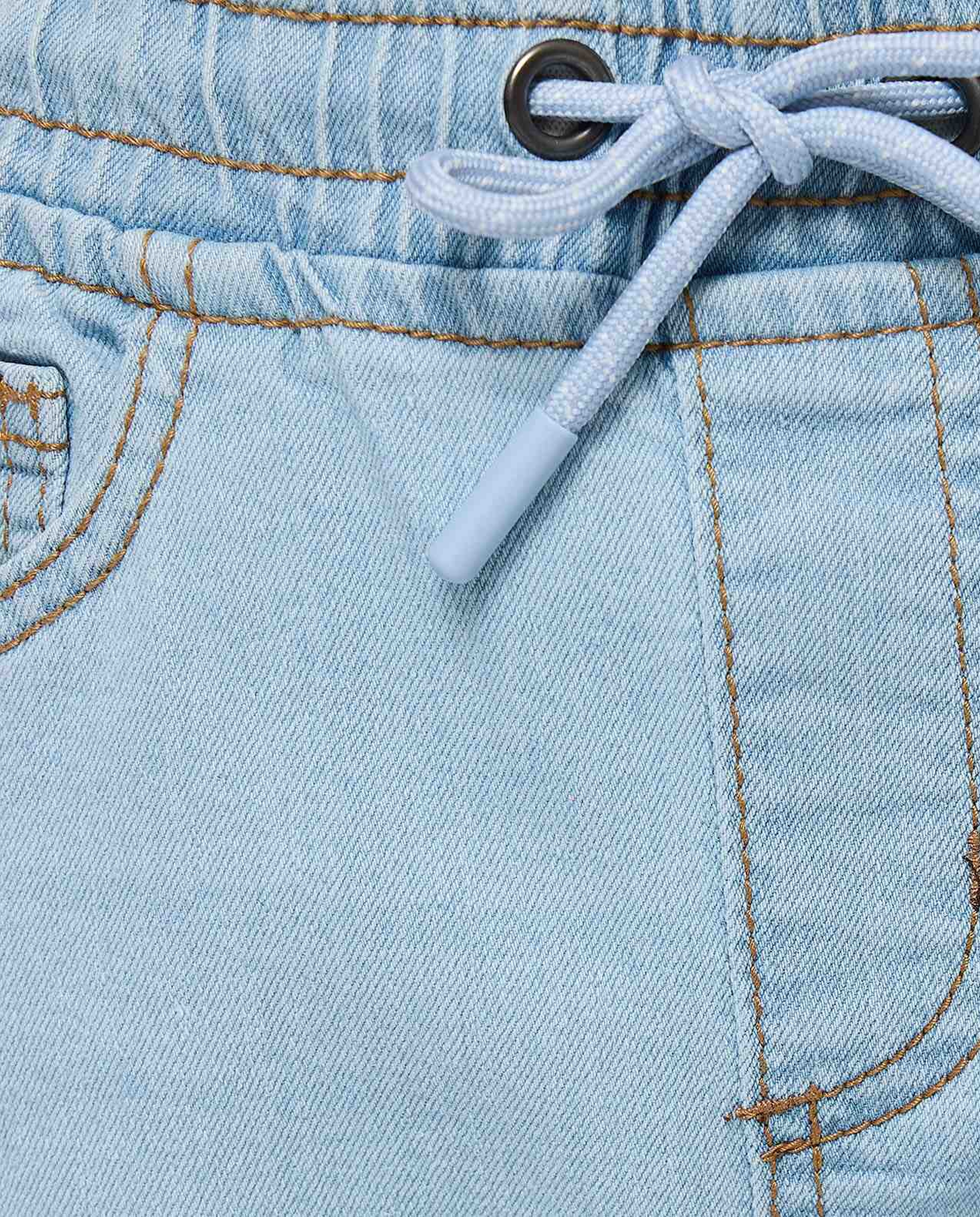 Faded Regular Fit Jeans with Button Closure