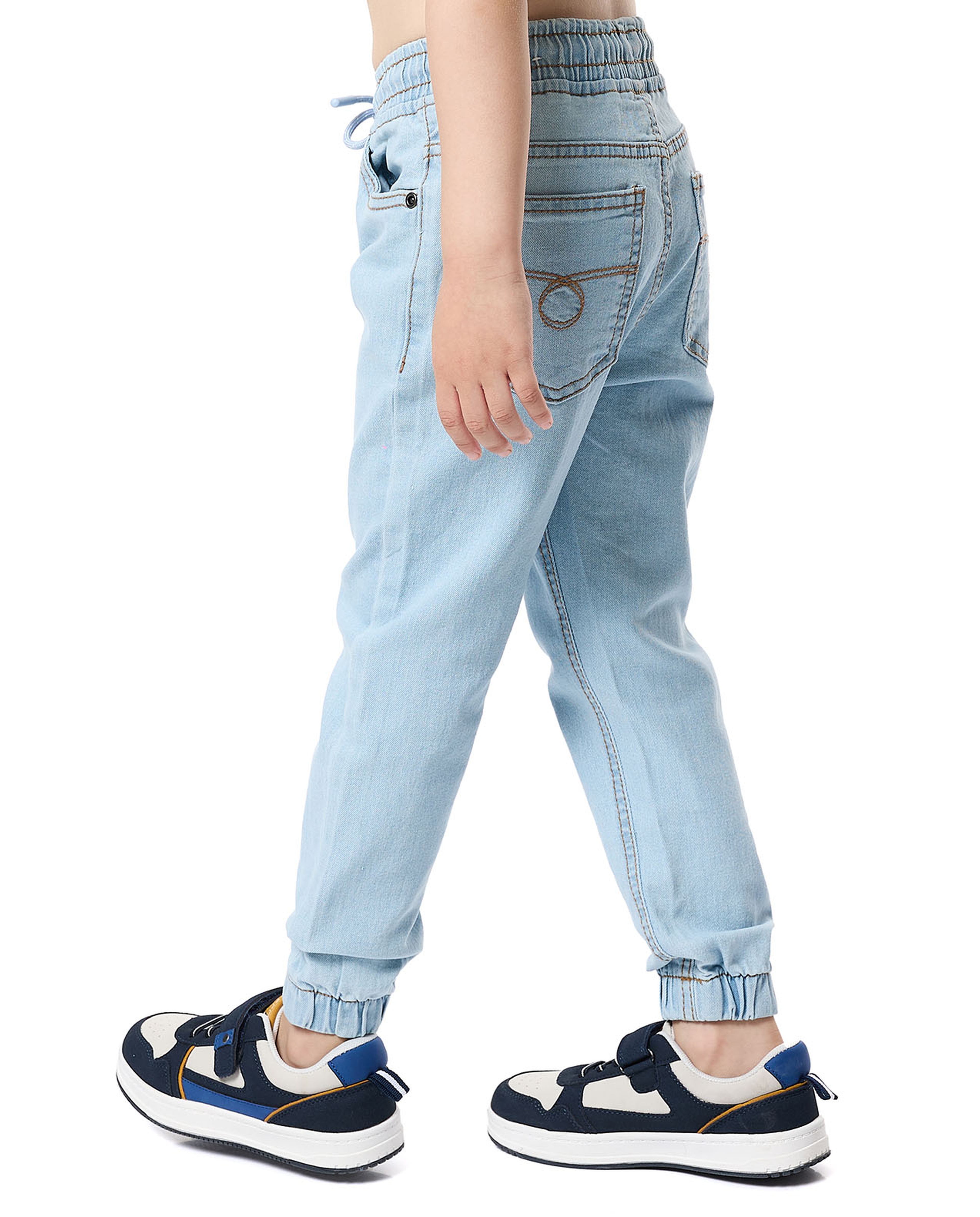 Faded Regular Fit Jeans with Button Closure