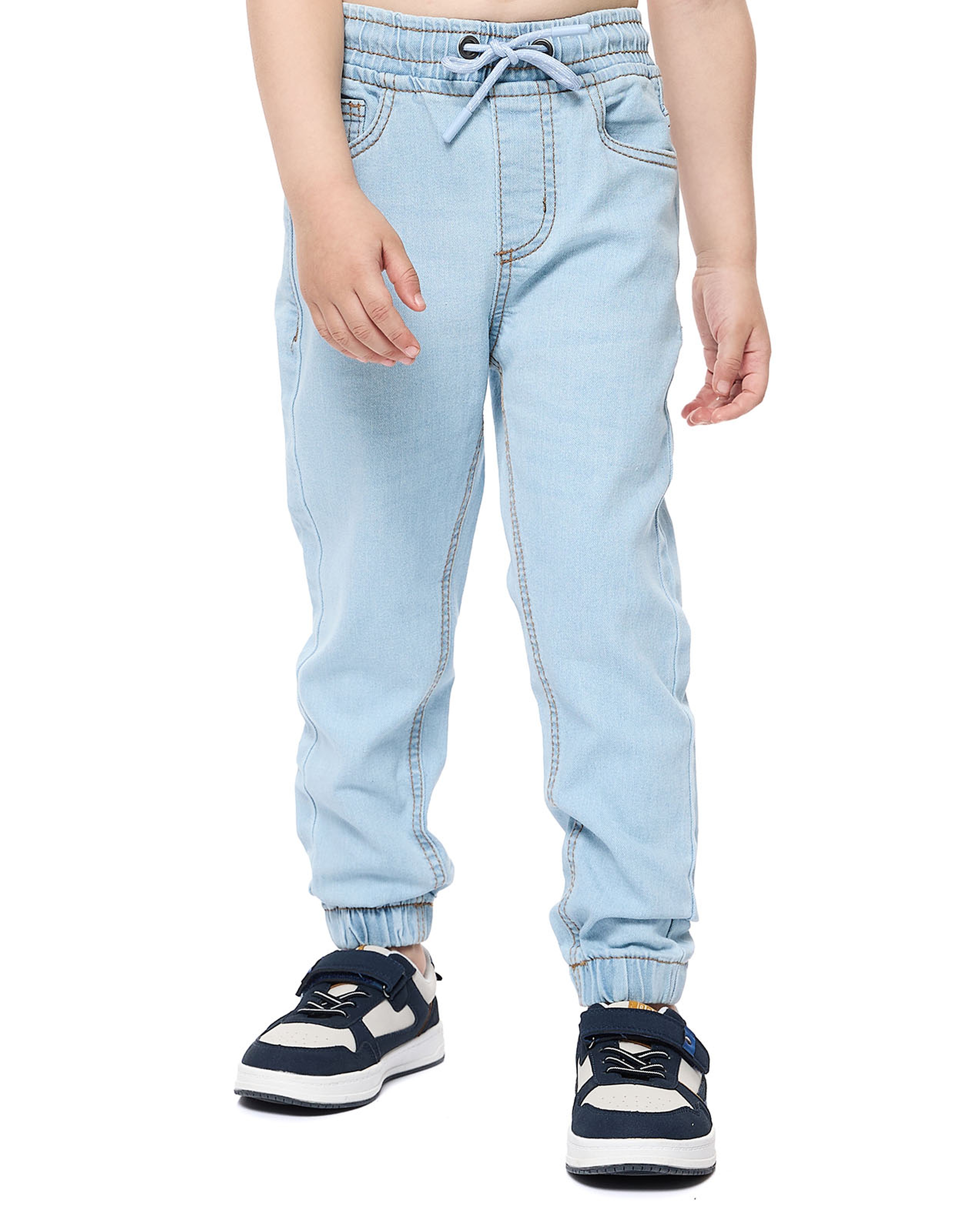 Faded Regular Fit Jeans with Button Closure