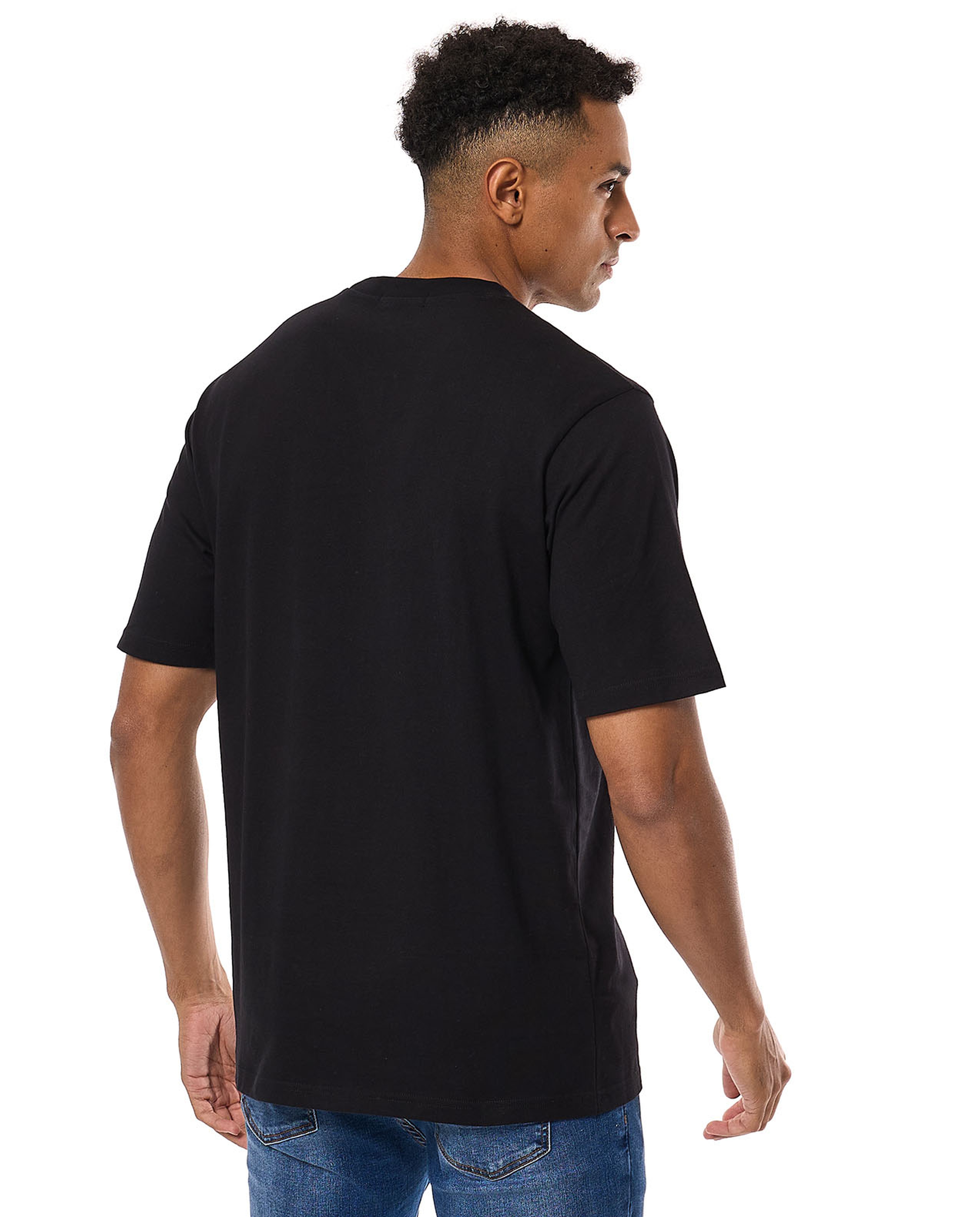 Typography Print T-Shirt with Crew Neck and Short Sleeves