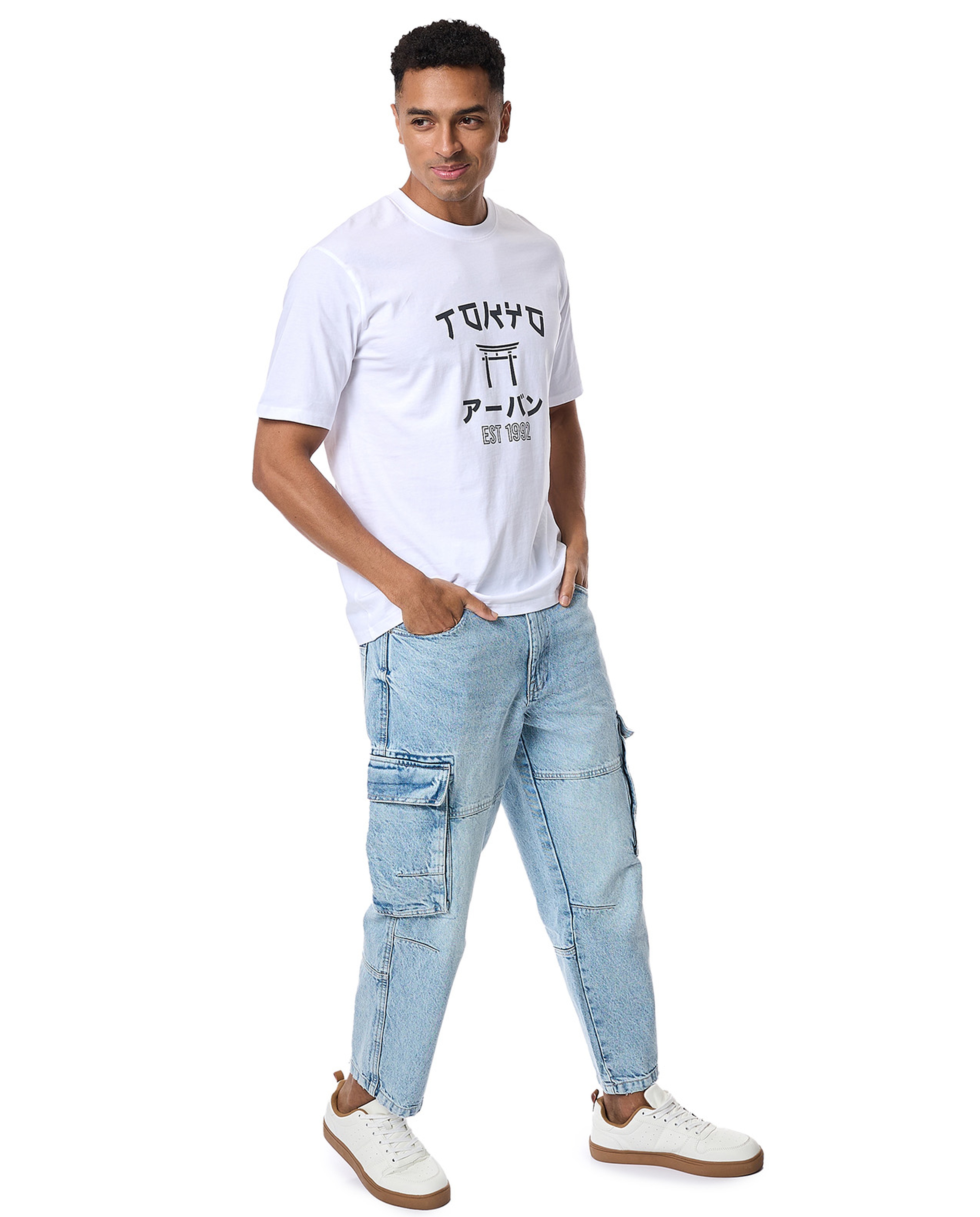 Printed T-Shirt with Crew Neck and Short Sleeves