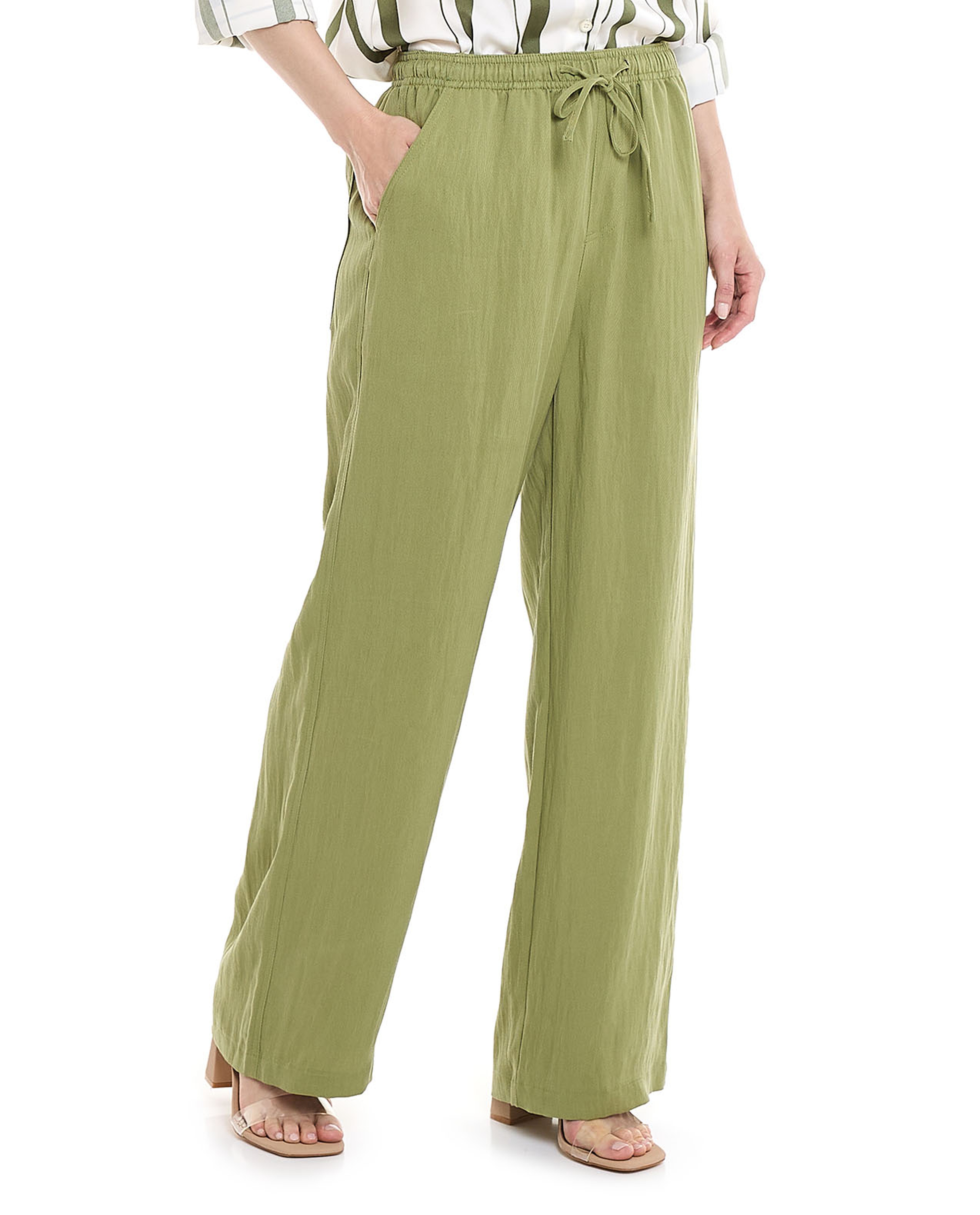 Solid Pants with Drawstring Waist