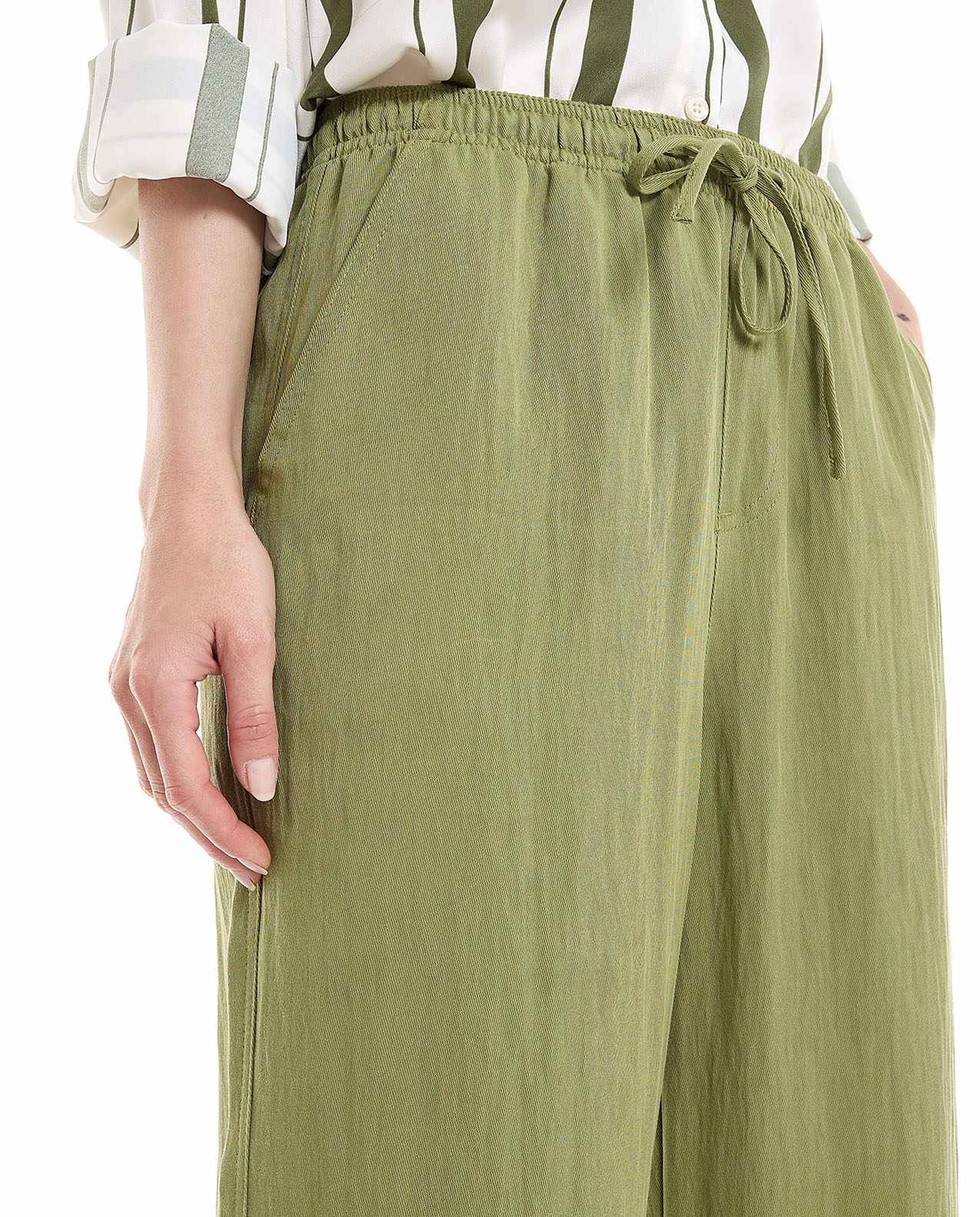 Solid Pants with Drawstring Waist