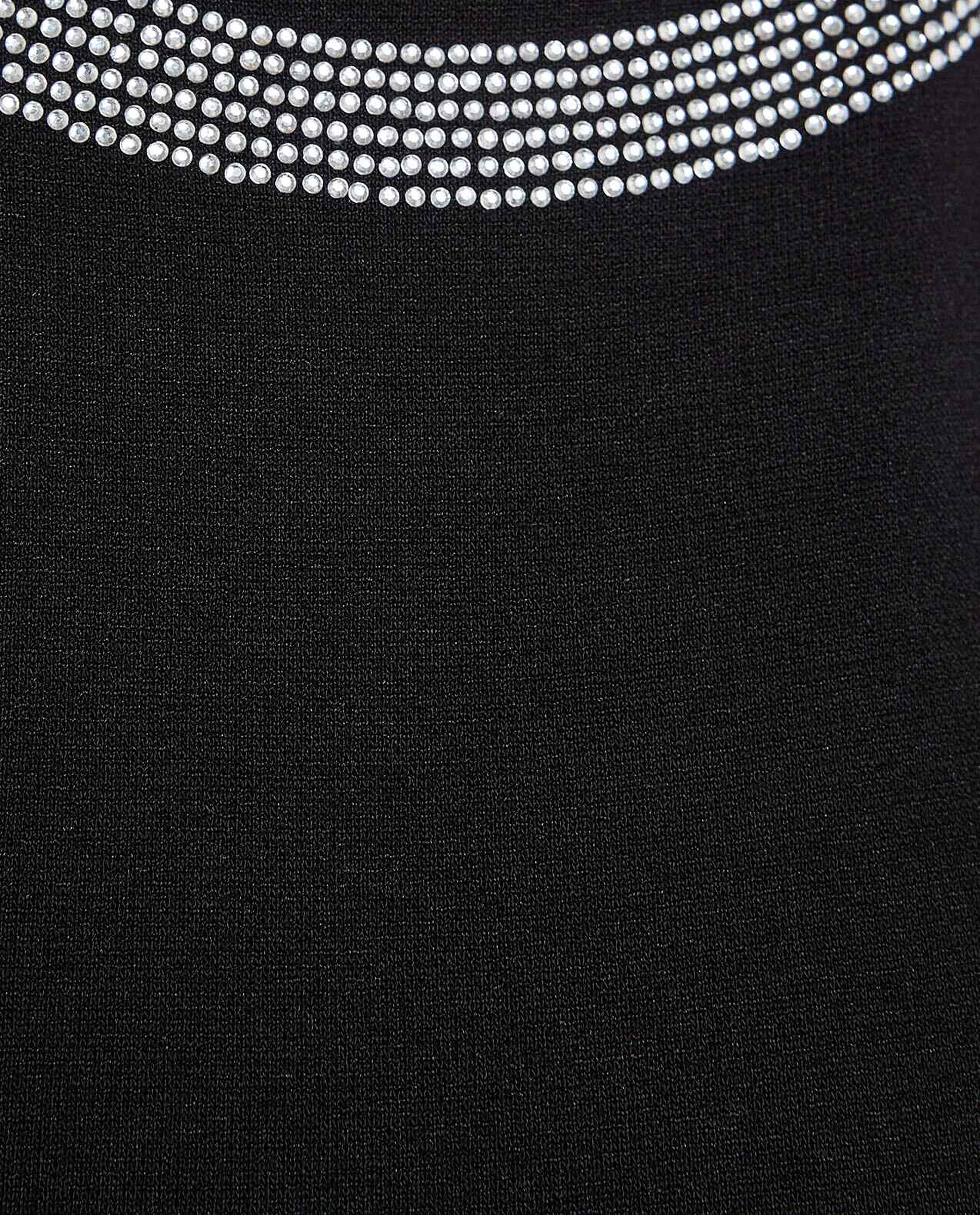 Embellished Sleeveless Top with Round Neck
