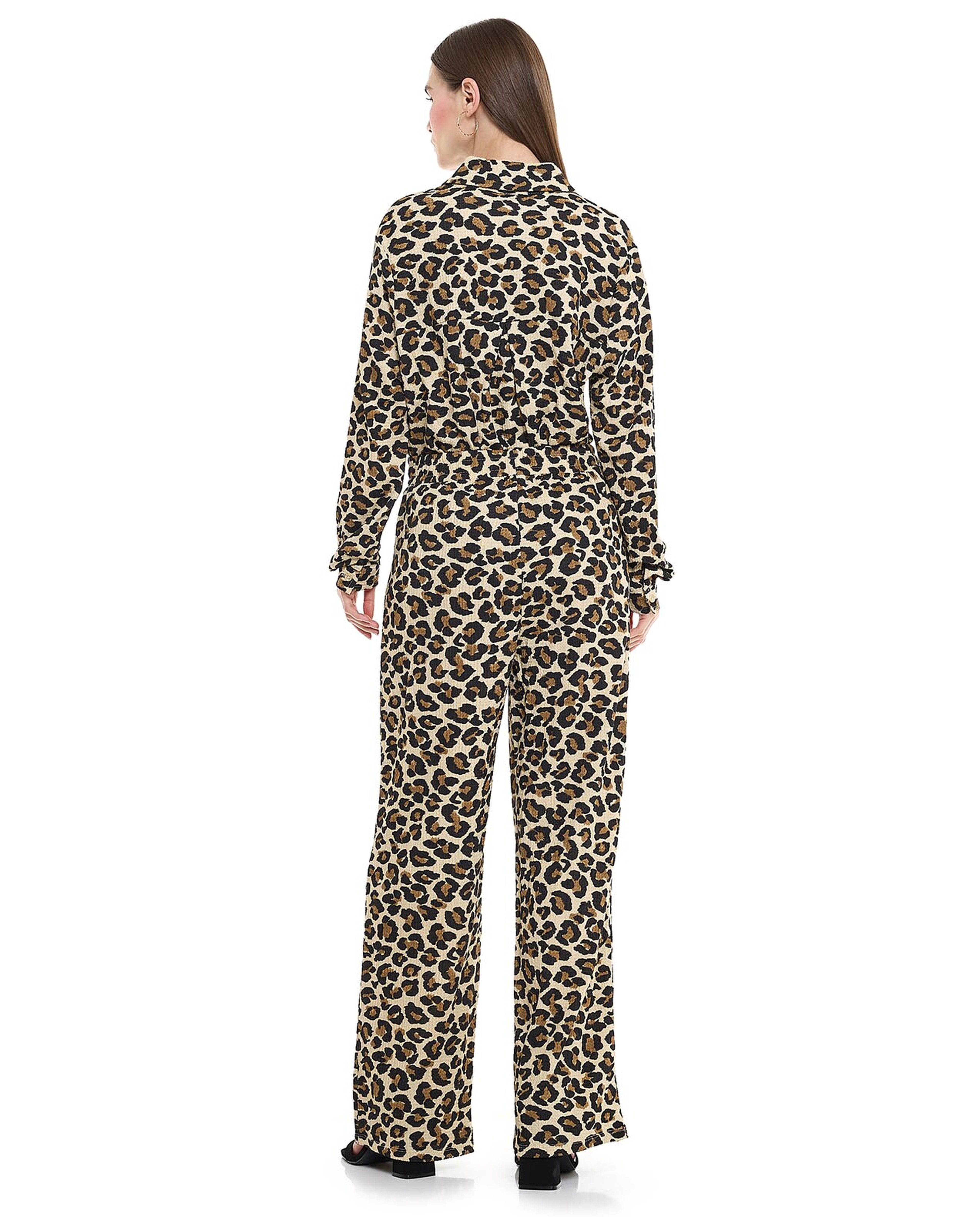 Animal Patterned Pants with Elastic Waist
