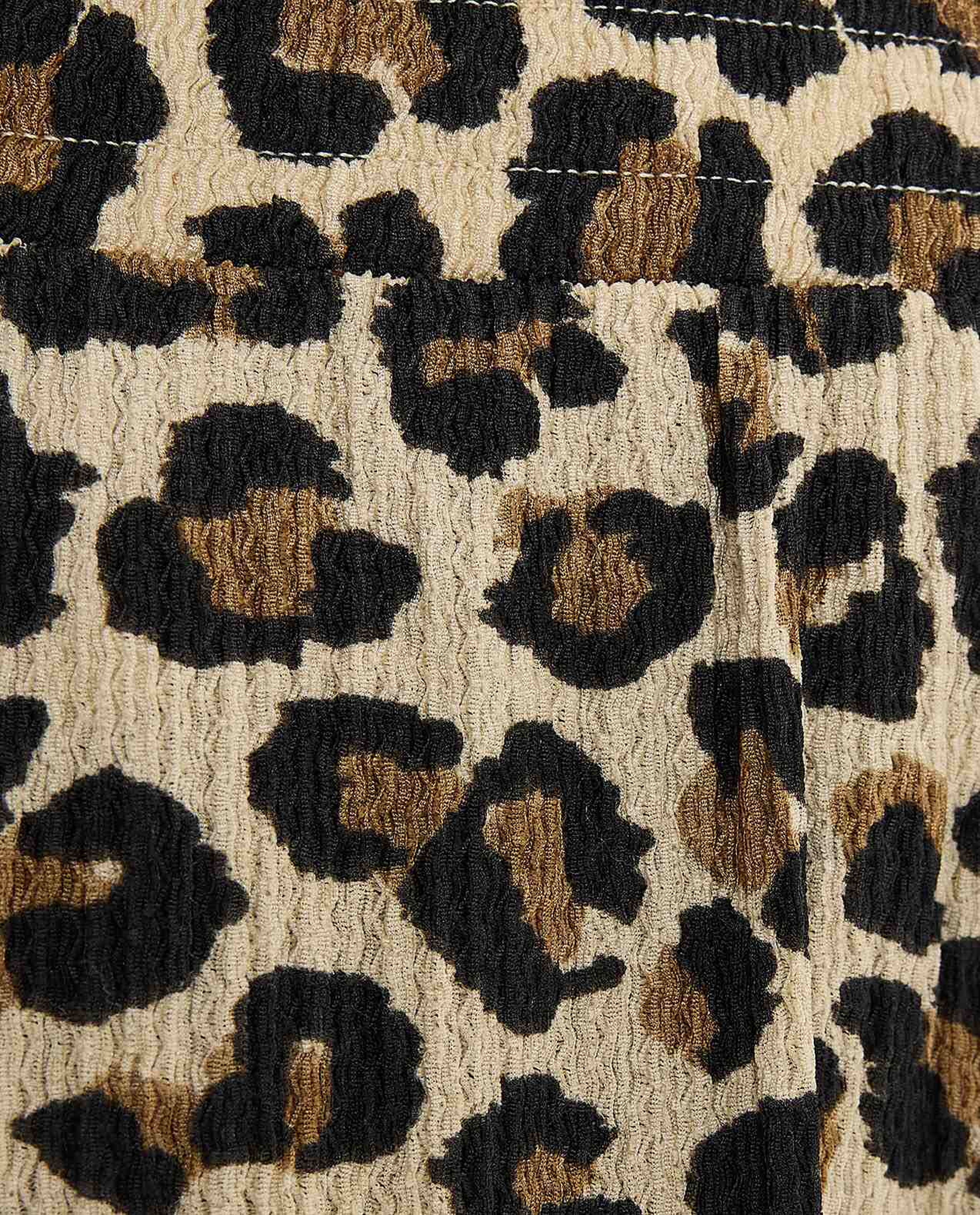 Animal Patterned Pants with Elastic Waist