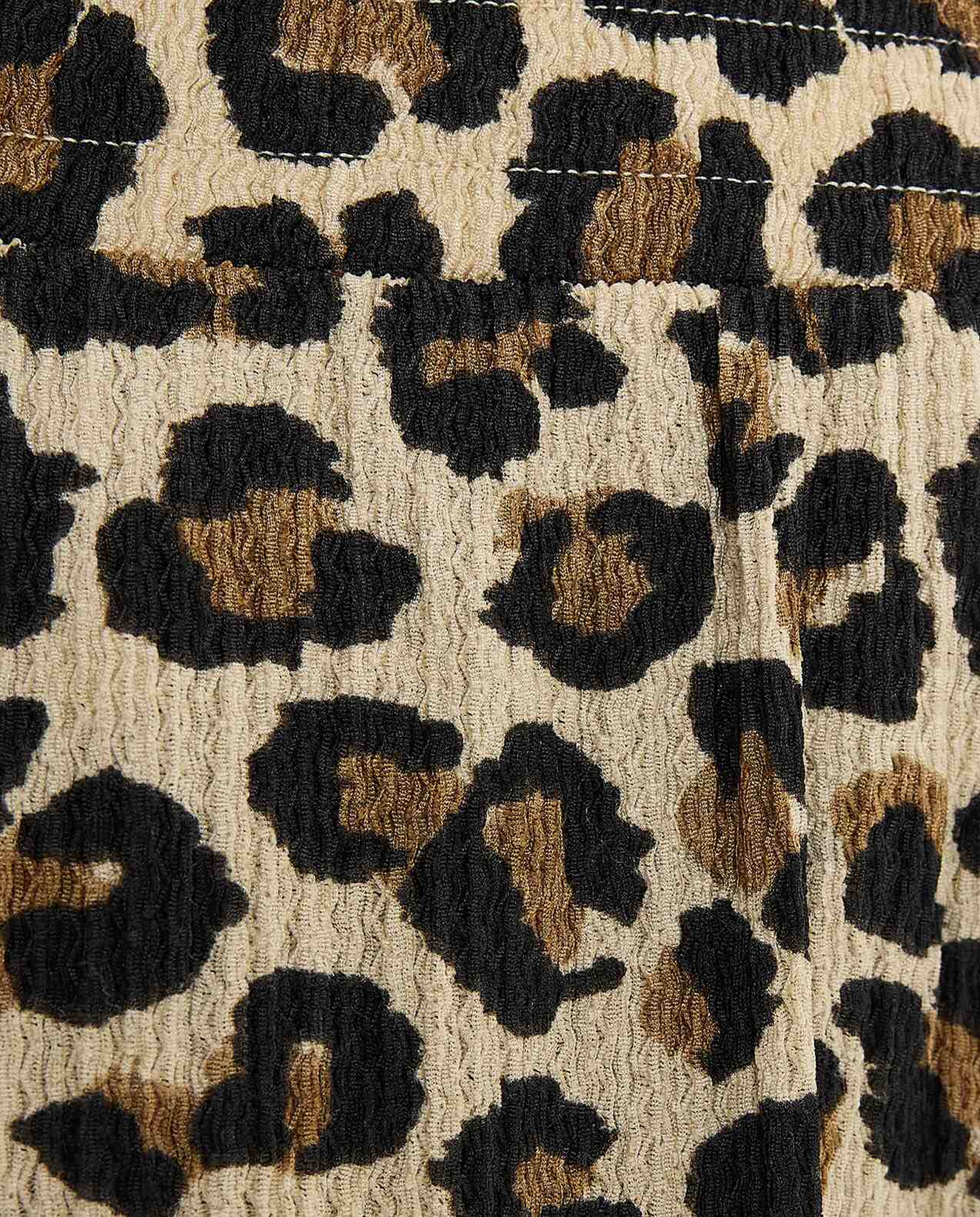 Animal Patterned Pants with Elastic Waist