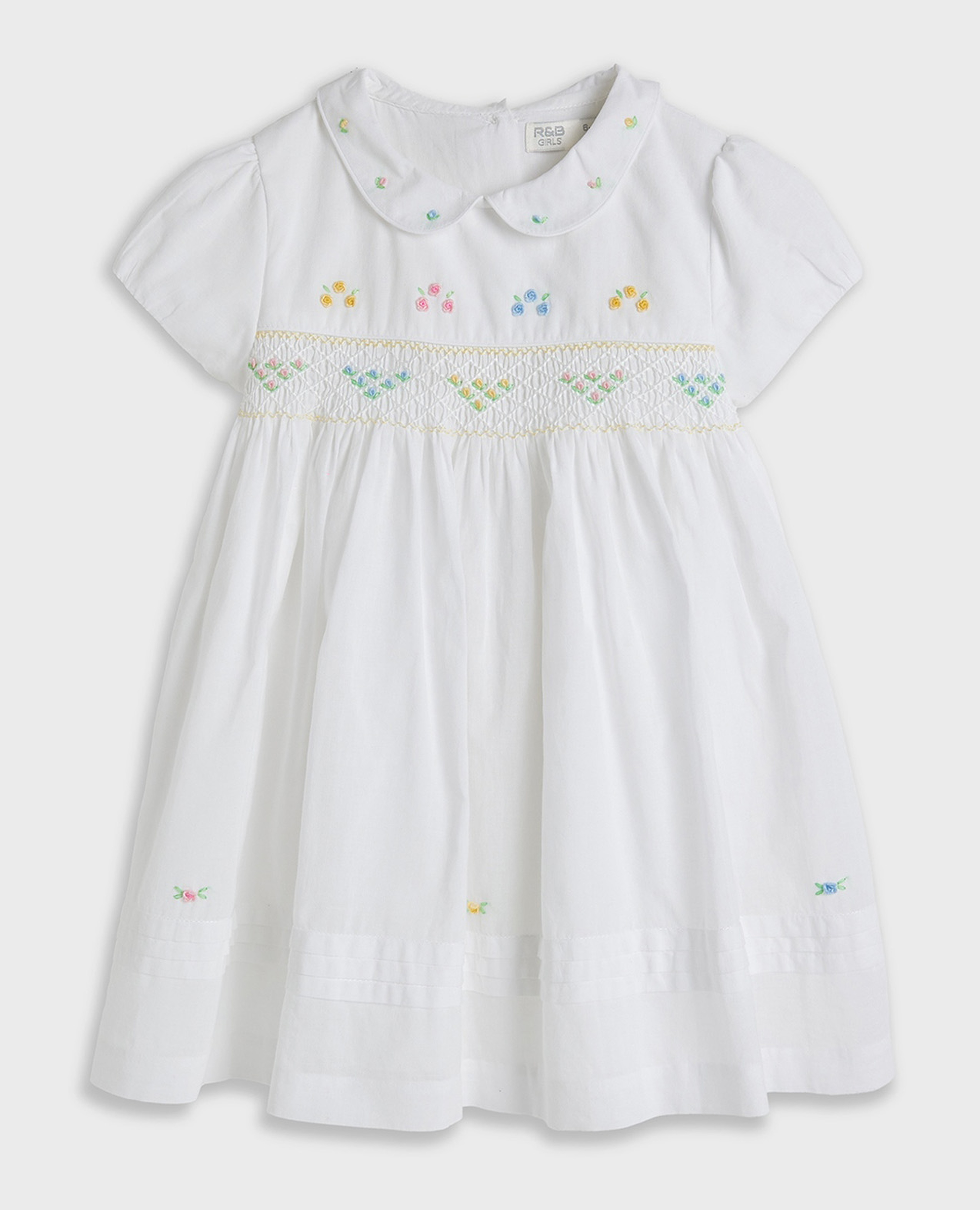 فستان قصير بياقة بيبي وأكمام بالون