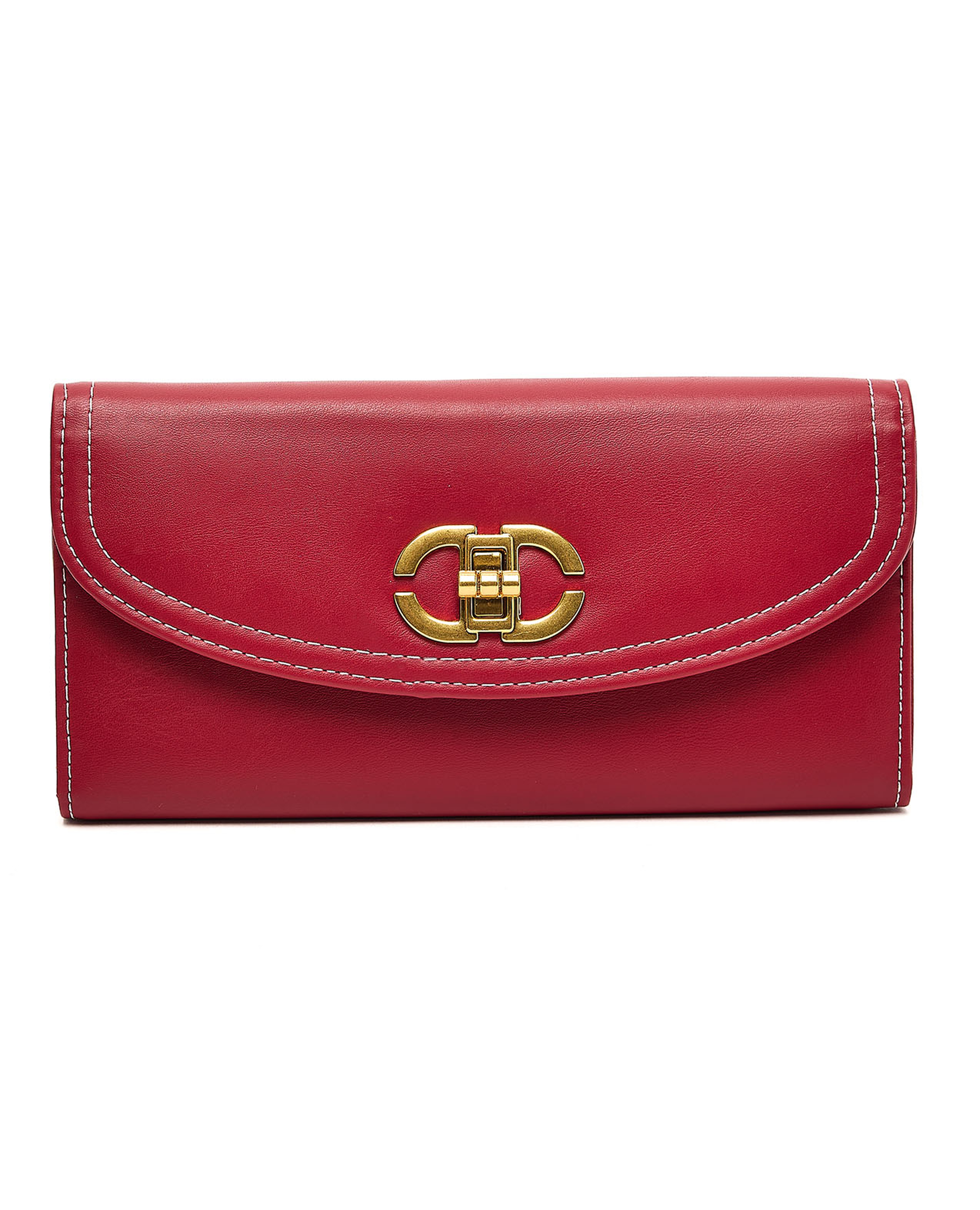 محفظة طويلة مزينة بإكسسوار معدني