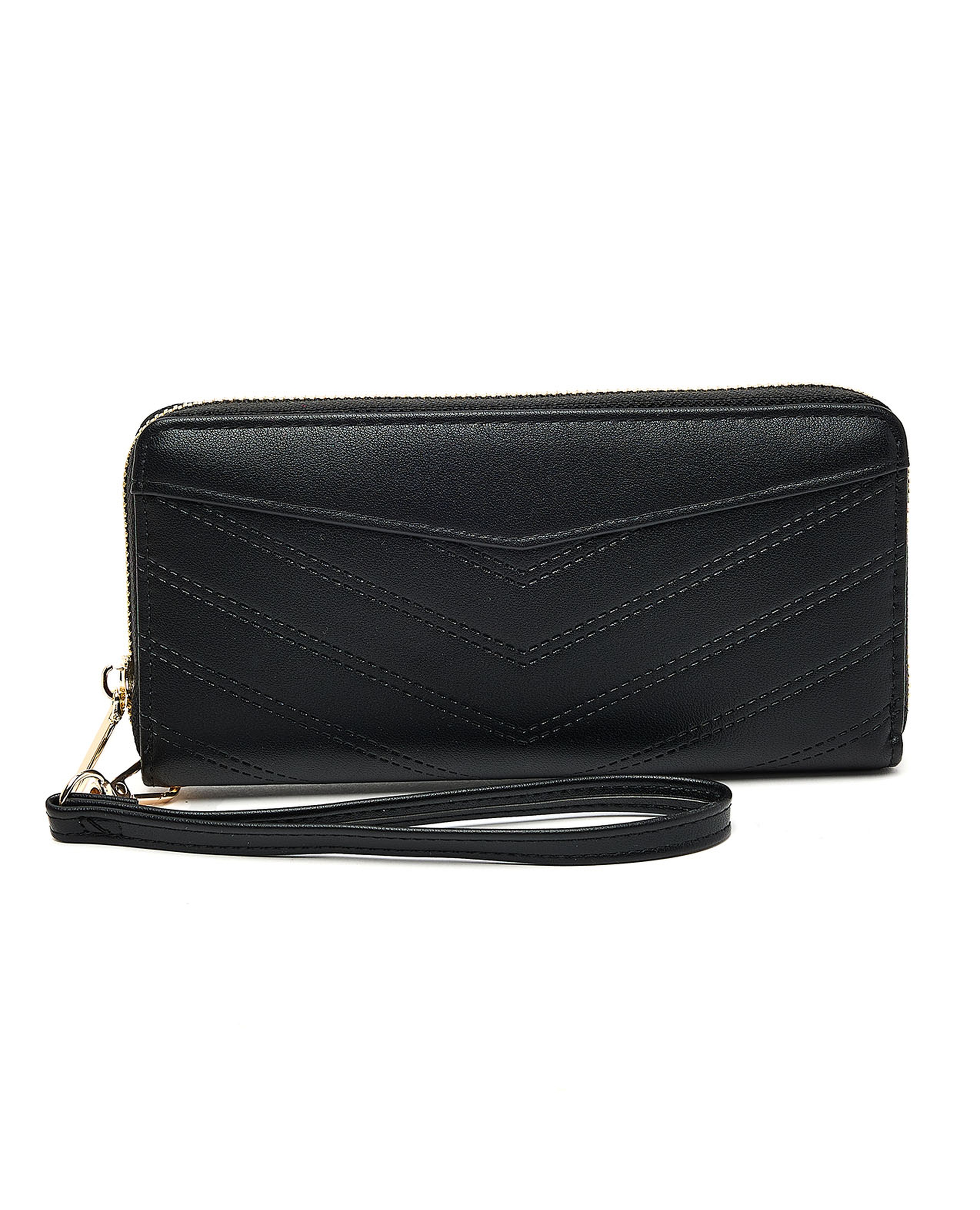 Stitch Detail Long Wallet