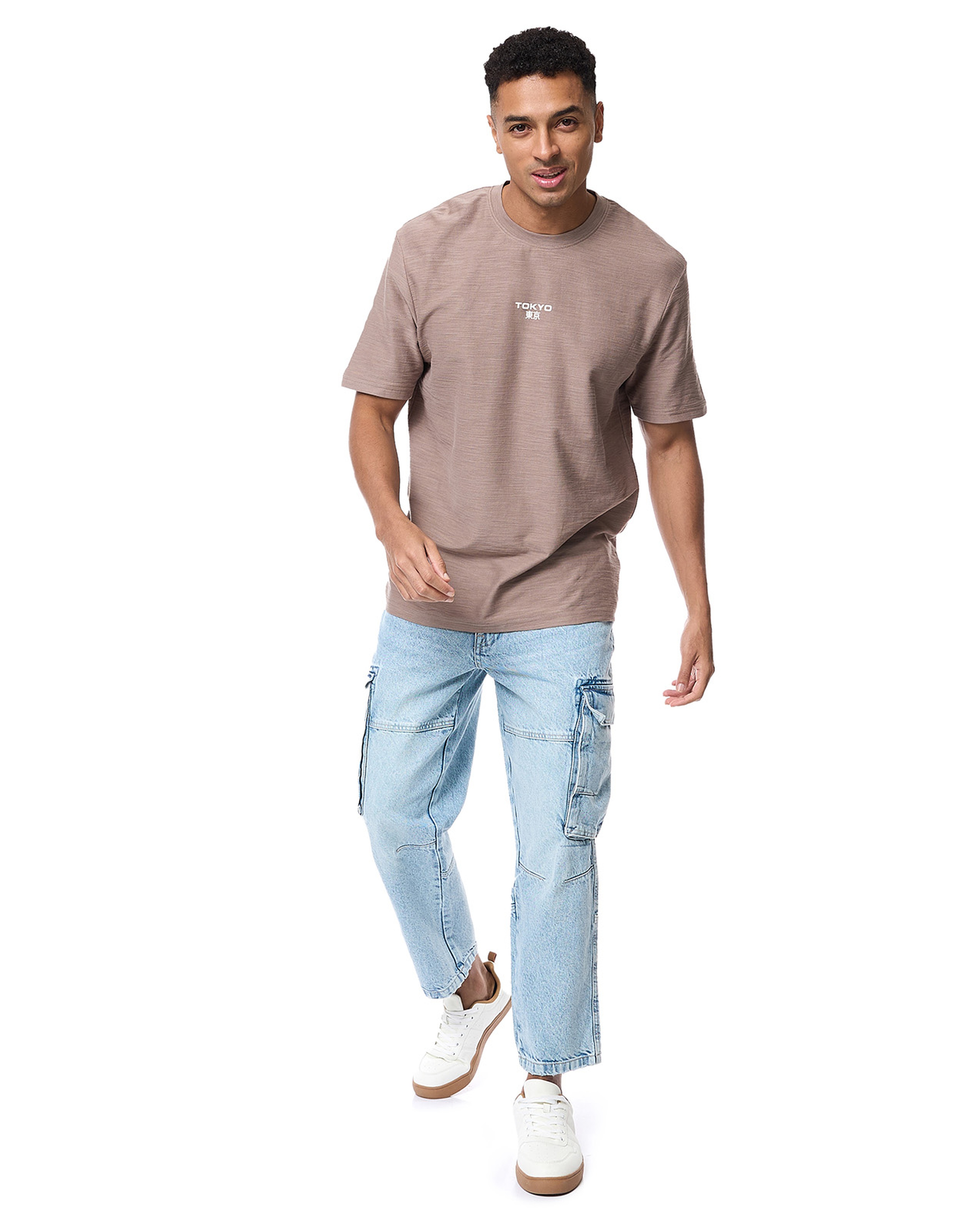 Printed T-Shirt with Crew Neck and Short Sleeves