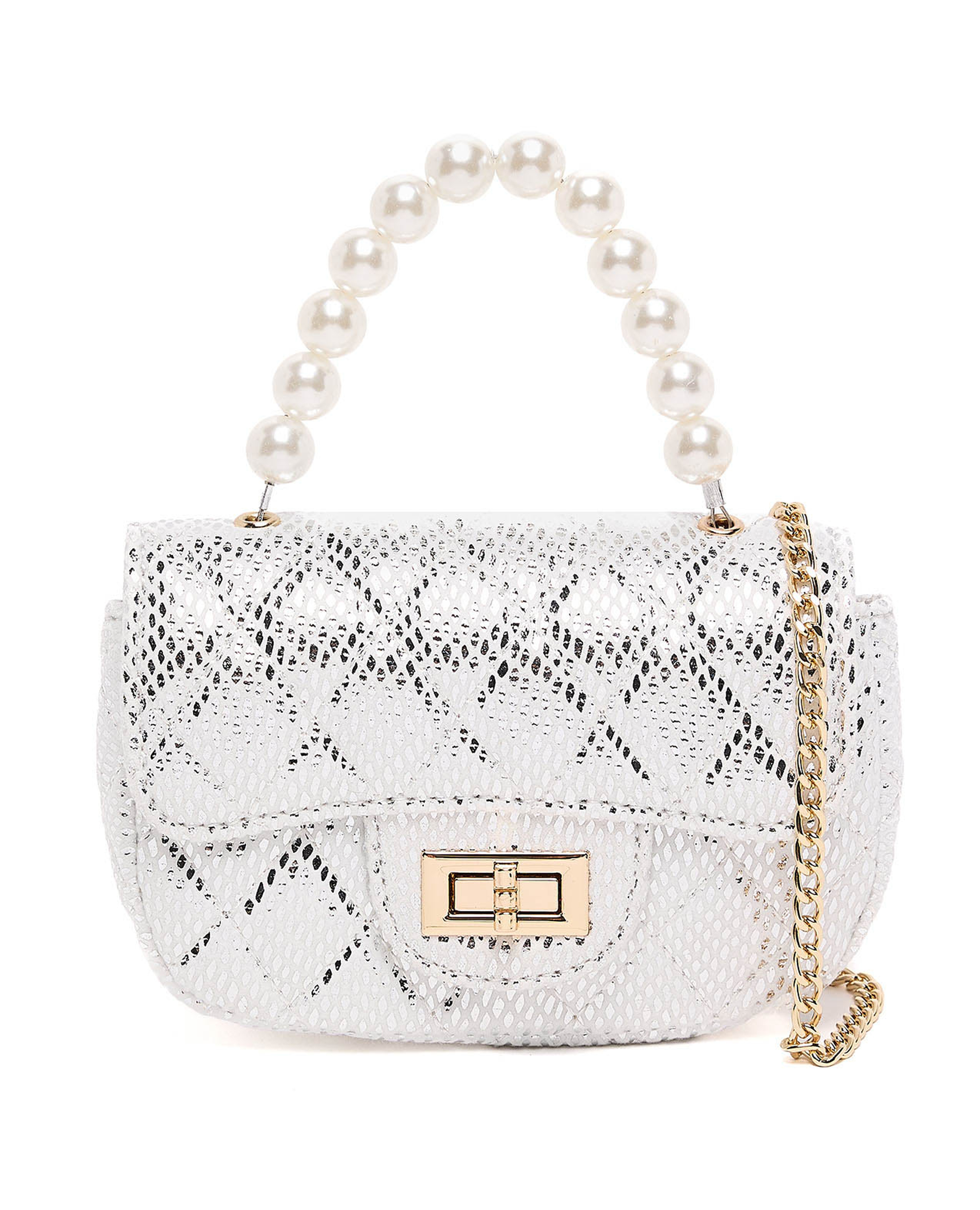 حقيبة كتف صغيرة بنقشة جلد الأفعى