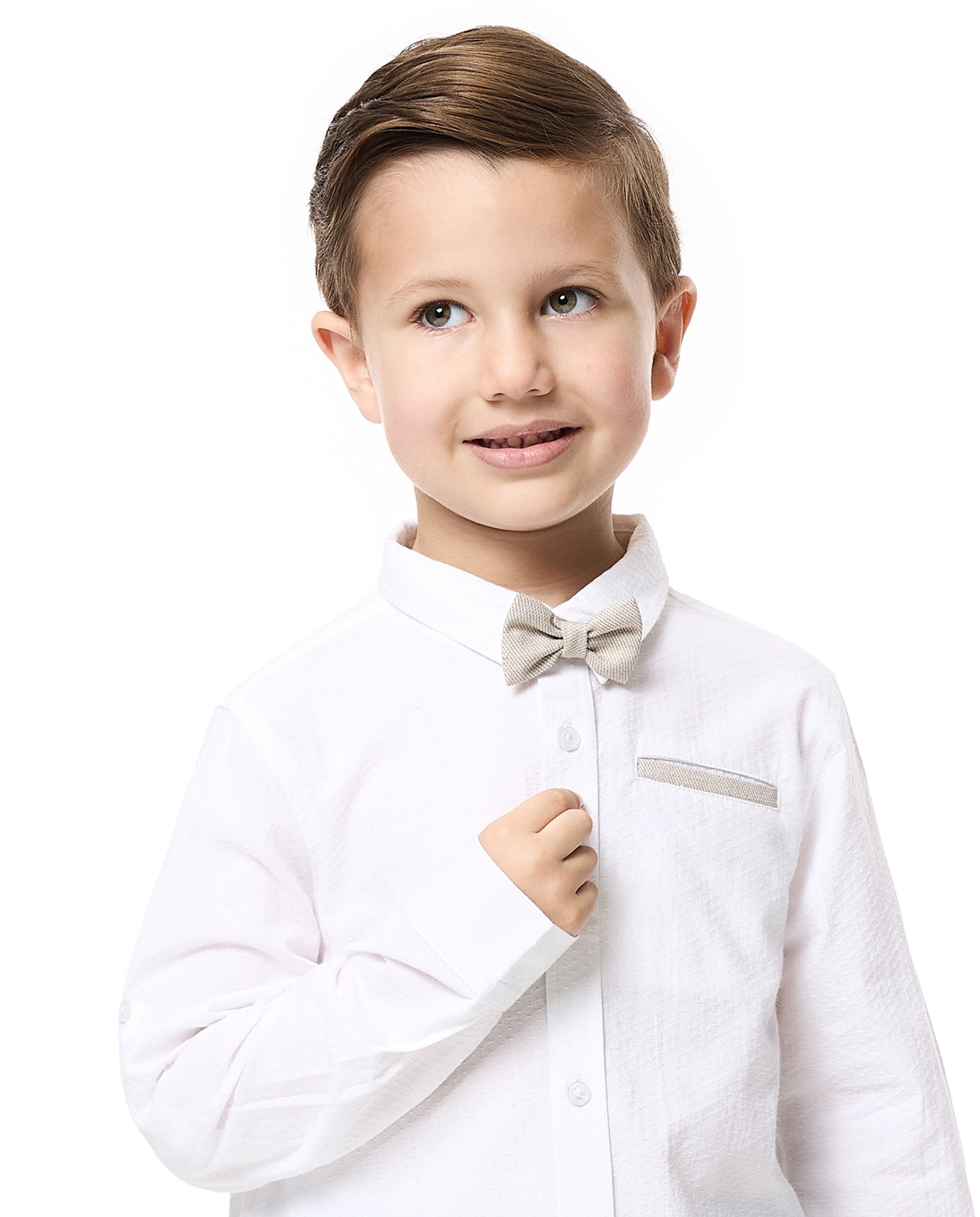 Solid Shirt with Classic Collar and Long Sleeves