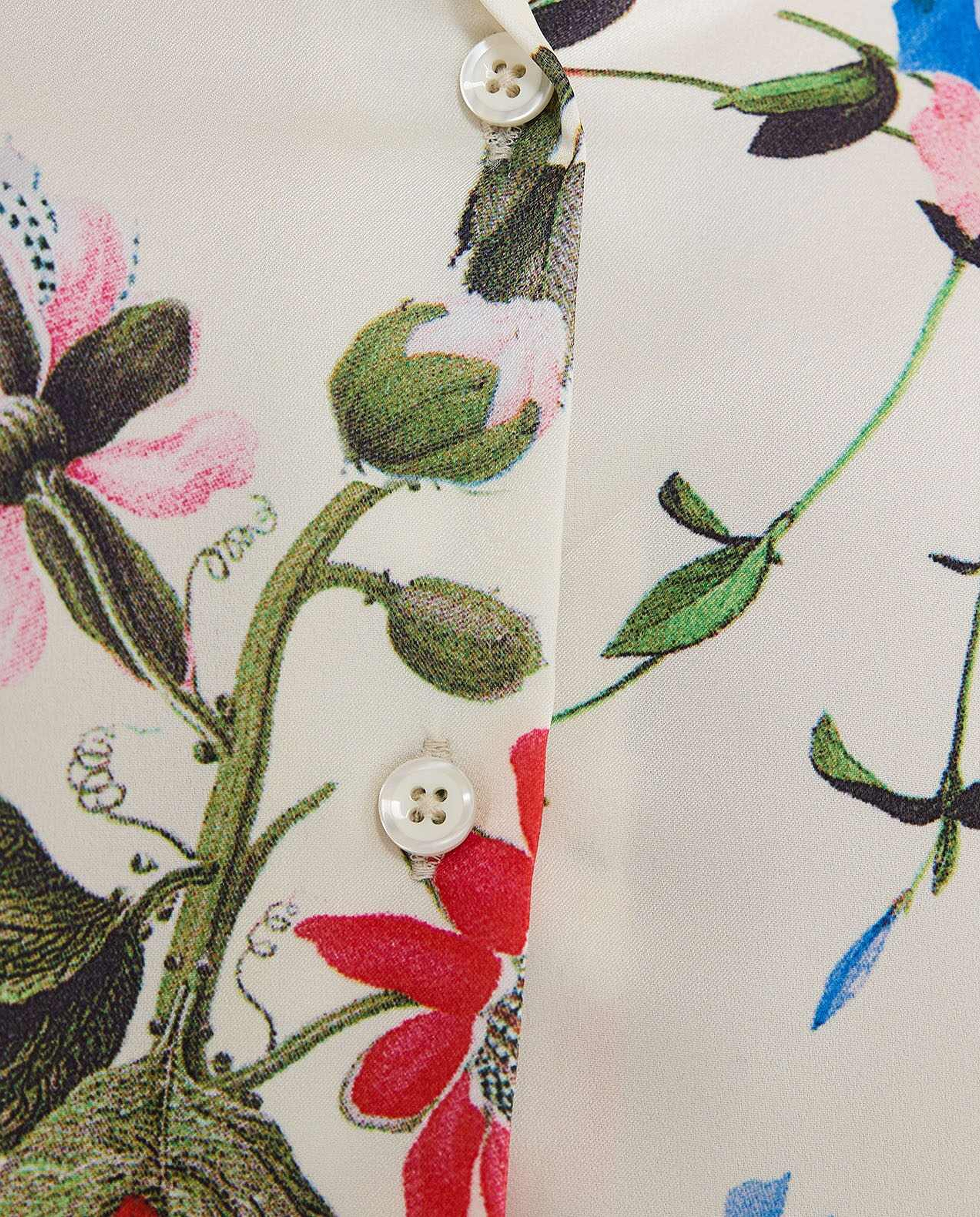 Floral Print Shirt with Classic Collar and Long Sleeves