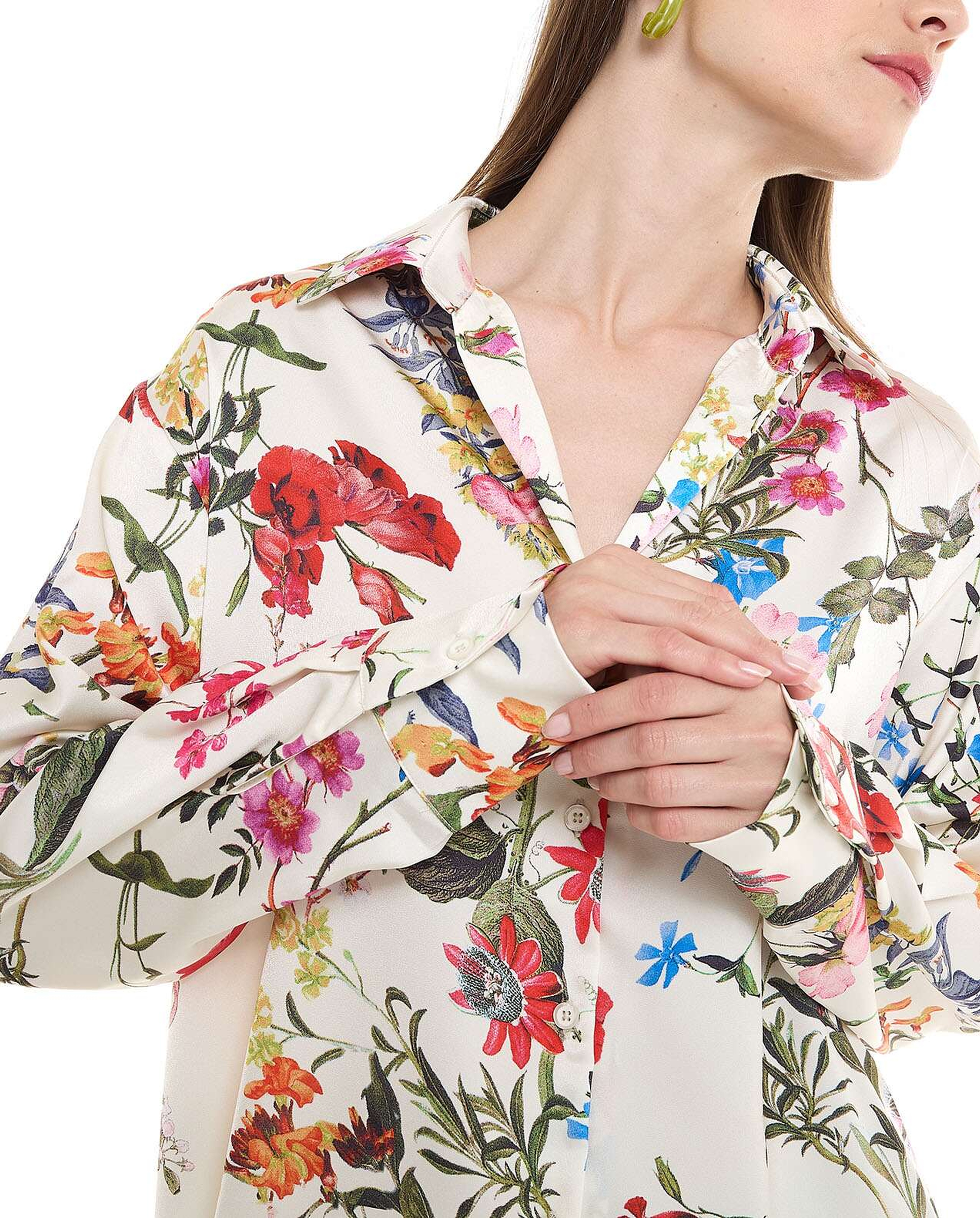 Floral Print Shirt with Classic Collar and Long Sleeves