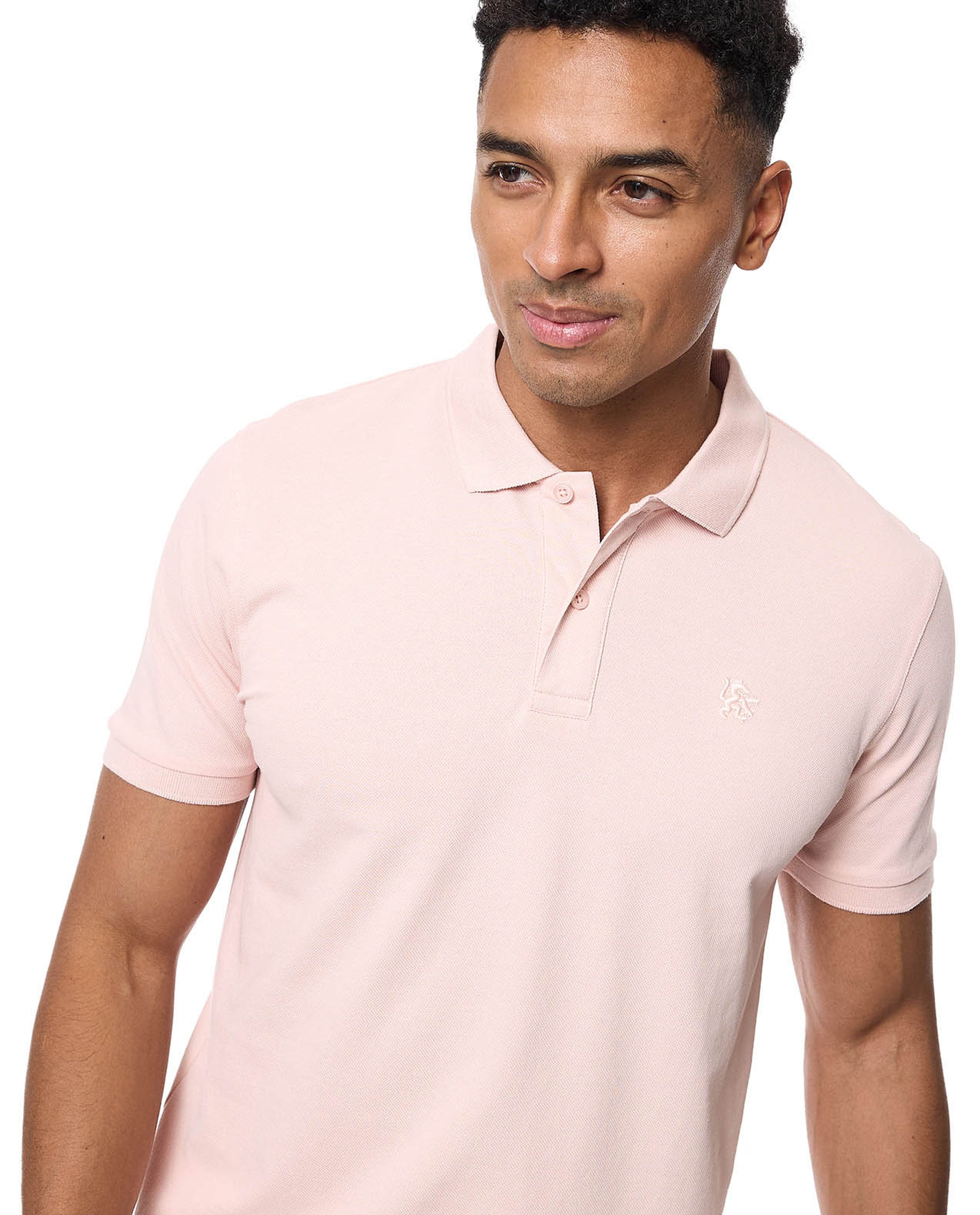 Textured Polo T-Shirt with Short Sleeves