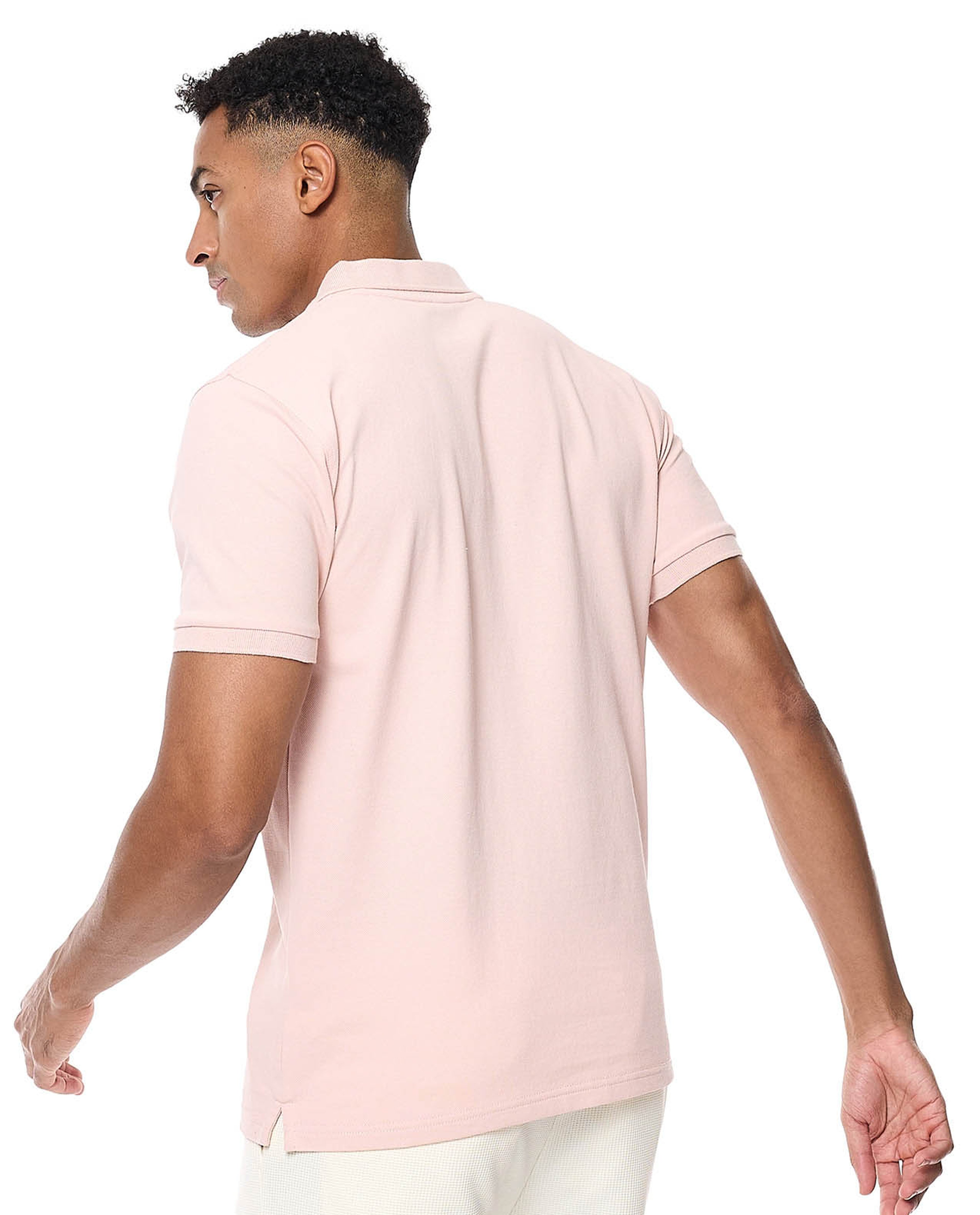 Textured Polo T-Shirt with Short Sleeves