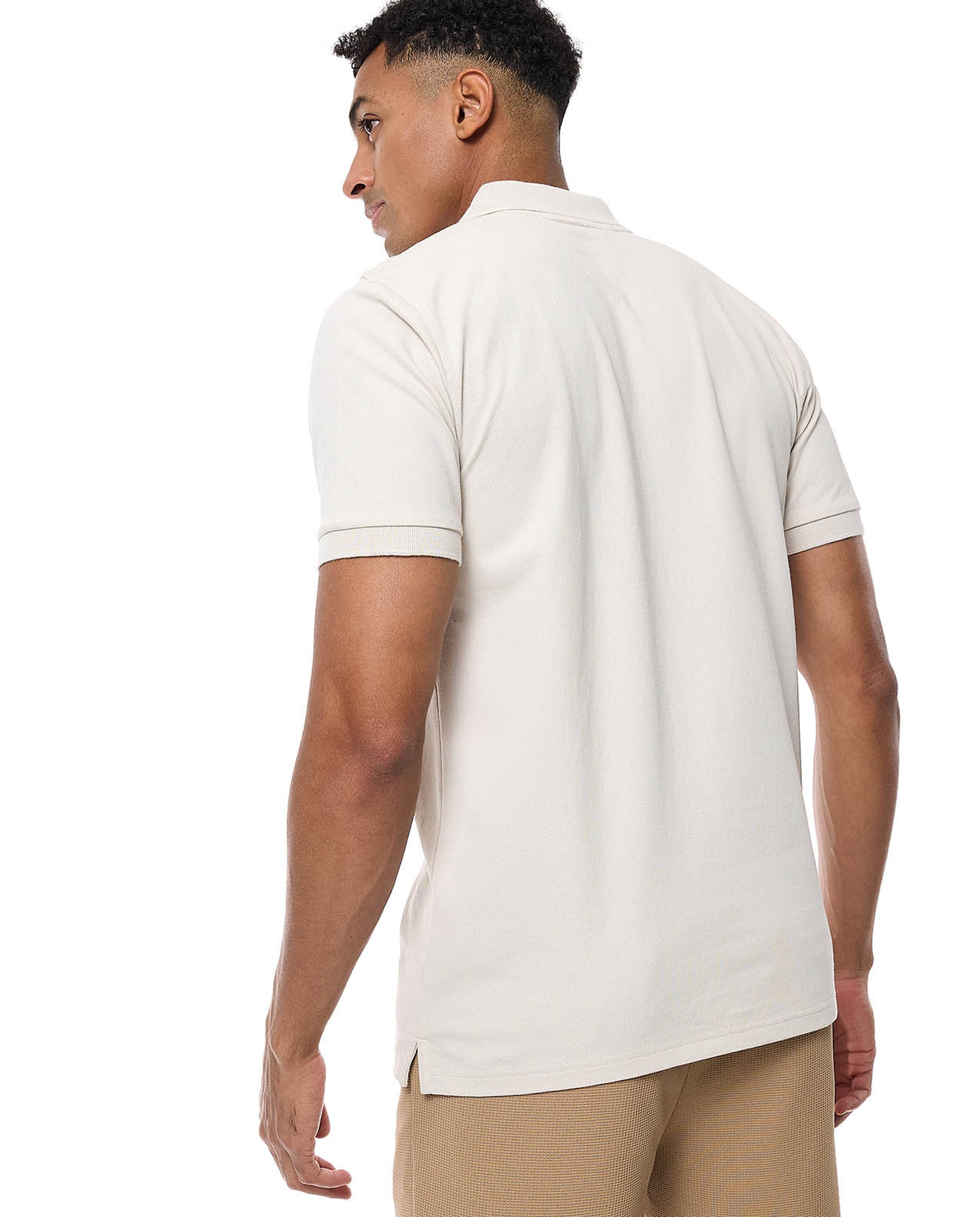 Textured Polo T-Shirt with Short Sleeves