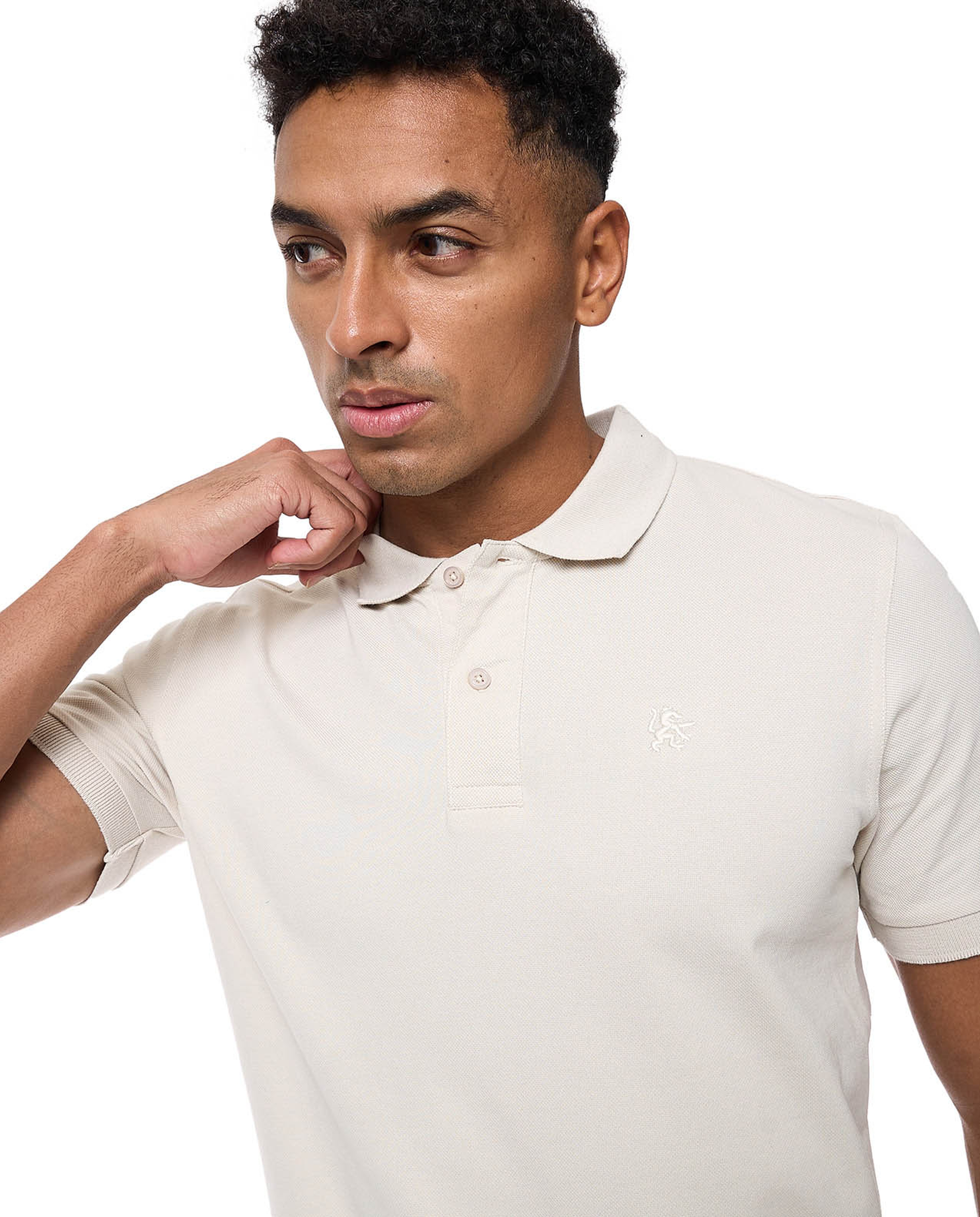 Textured Polo T-Shirt with Short Sleeves