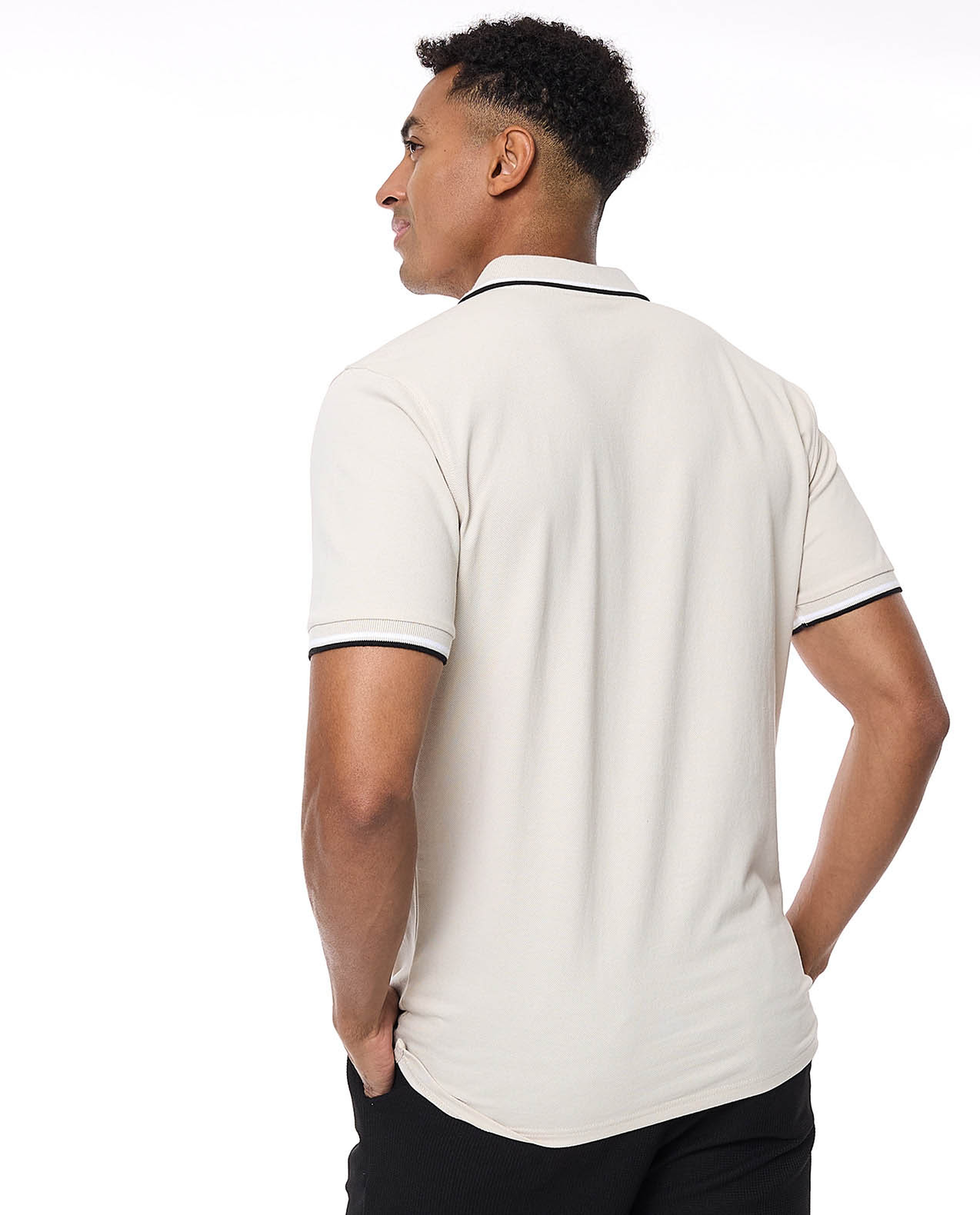Tipping Detail Polo T-Shirt with Short Sleeves