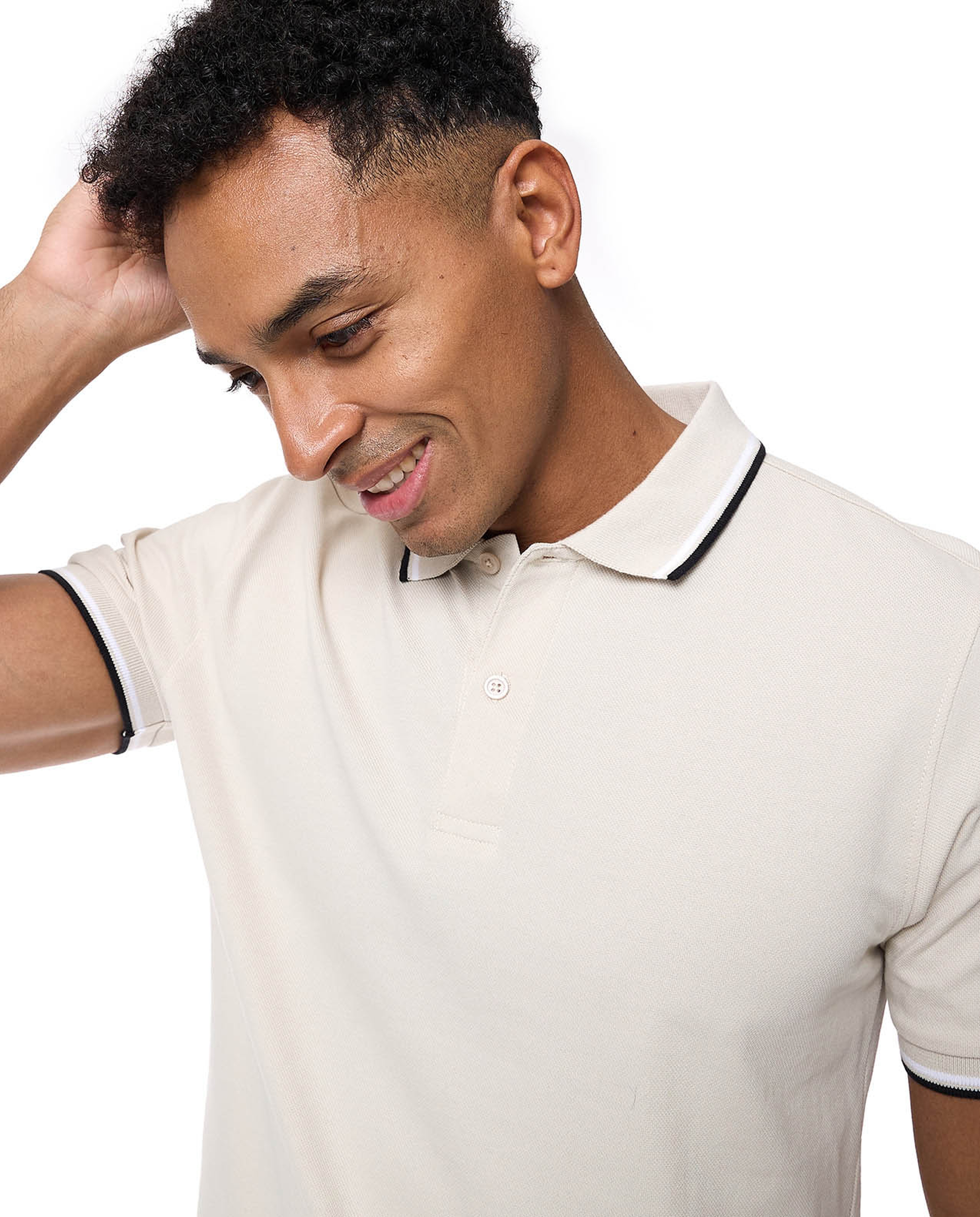 Tipping Detail Polo T-Shirt with Short Sleeves