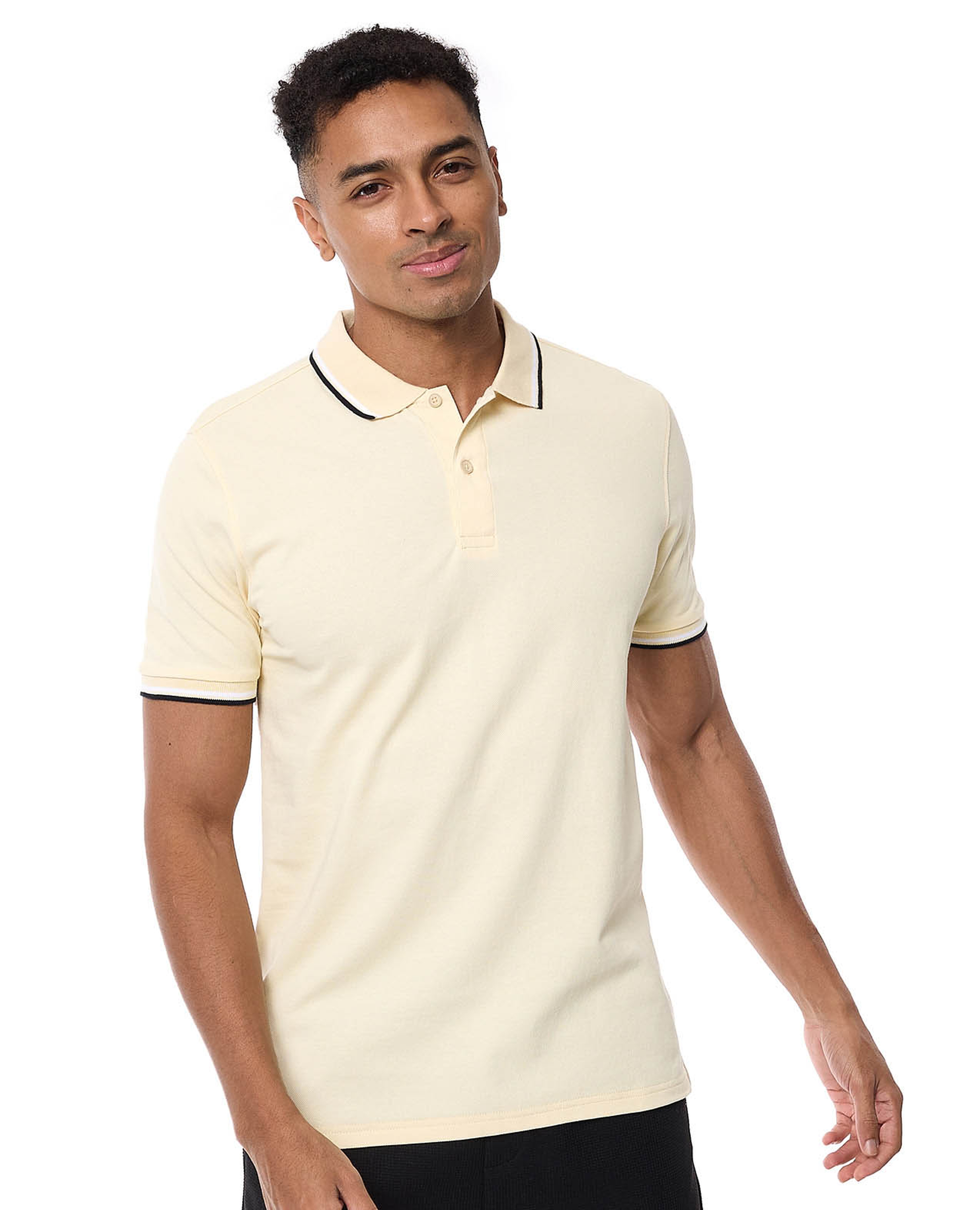 Tipping Detail Polo T-Shirt with Short Sleeves