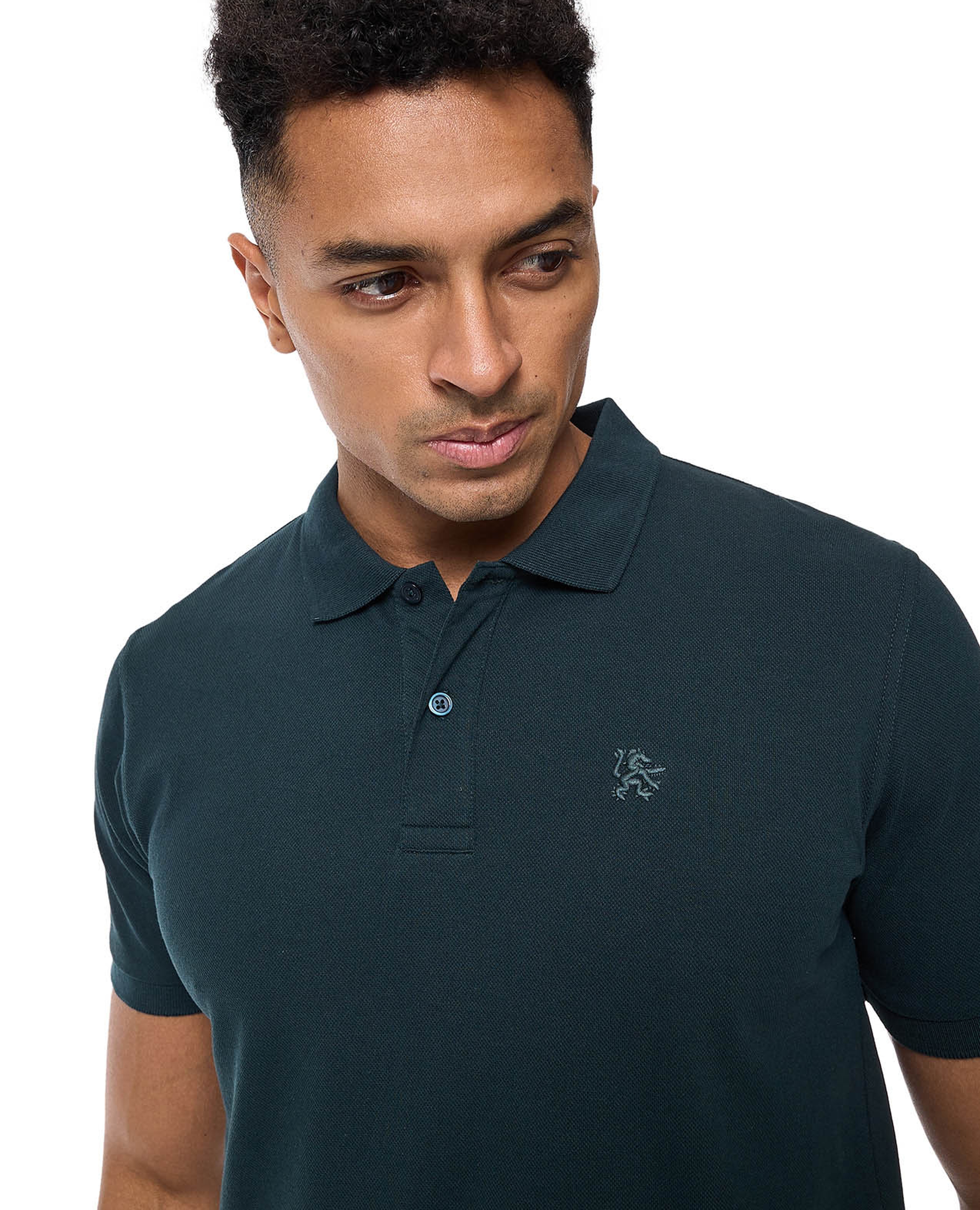 Textured Polo T-Shirt with Short Sleeves