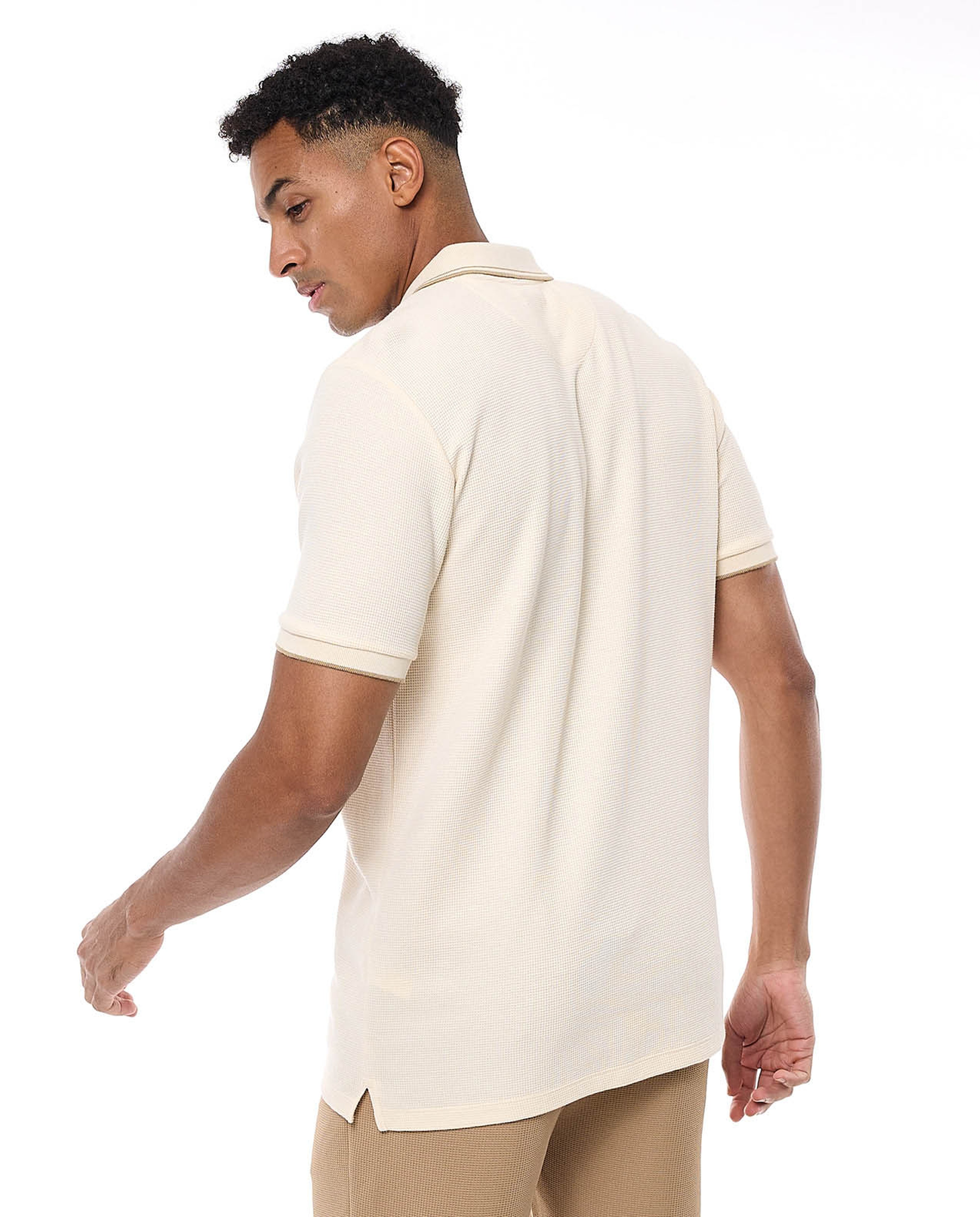 Solid Polo T-Shirt with Short Sleeves