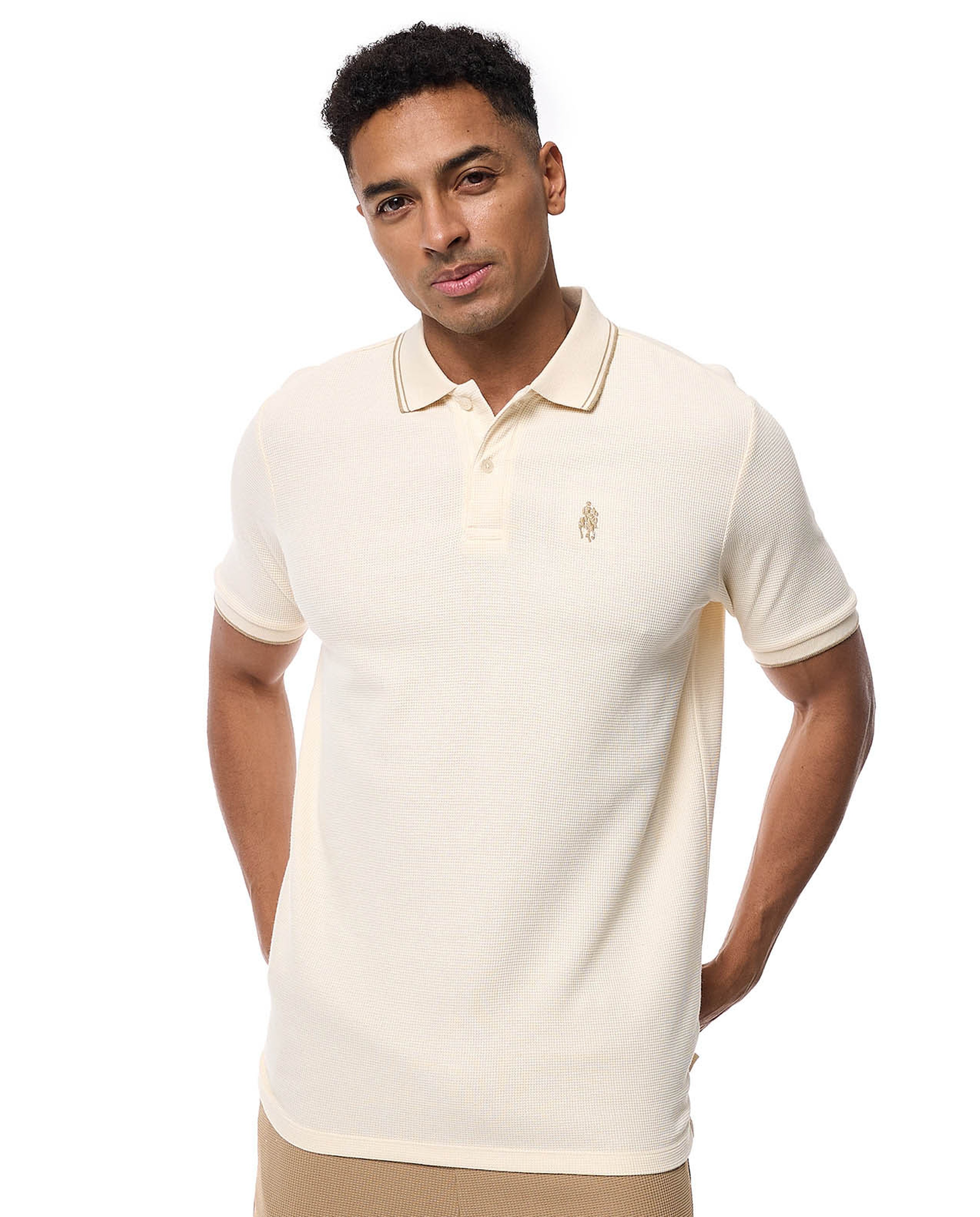 Solid Polo T-Shirt with Short Sleeves