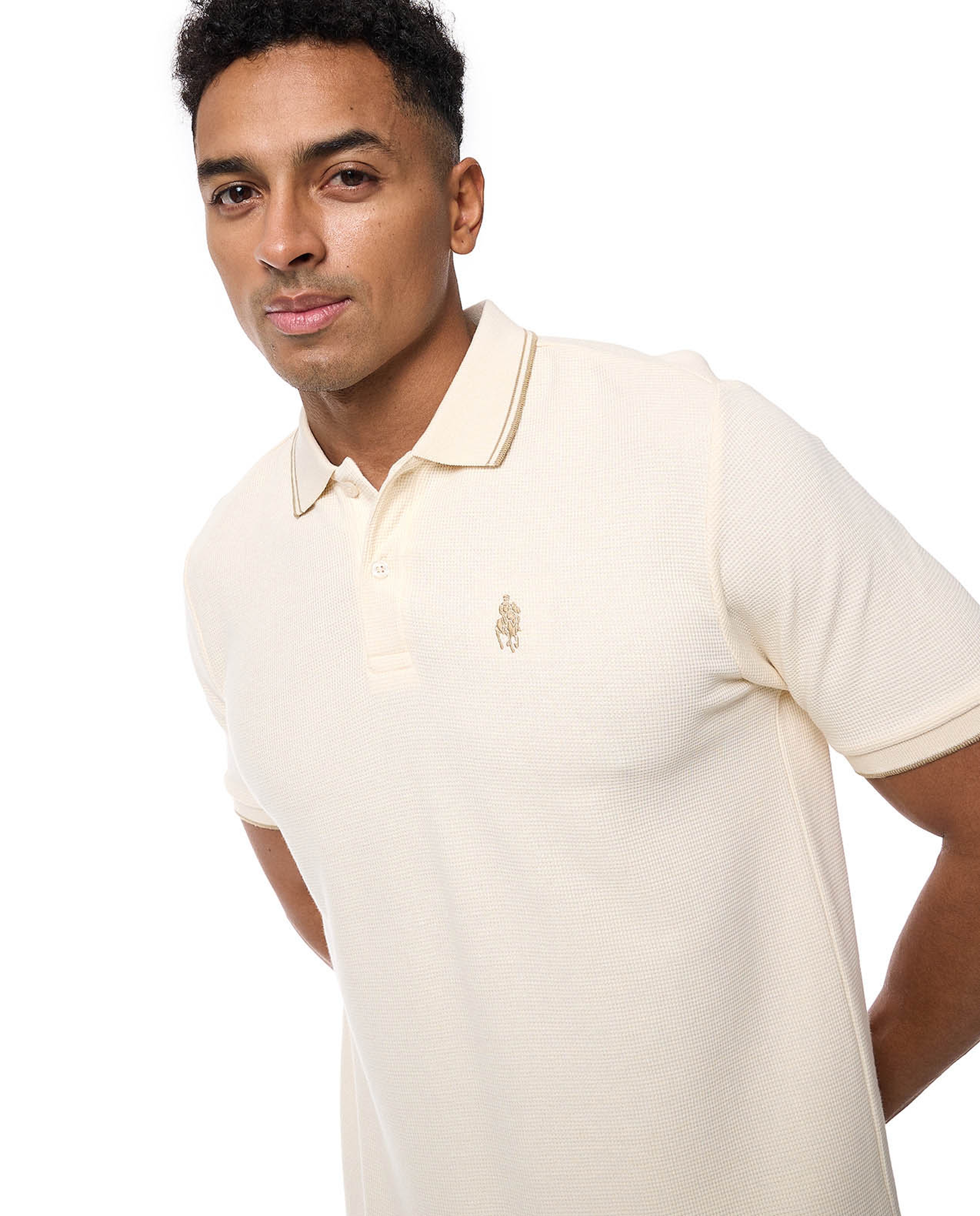 Solid Polo T-Shirt with Short Sleeves