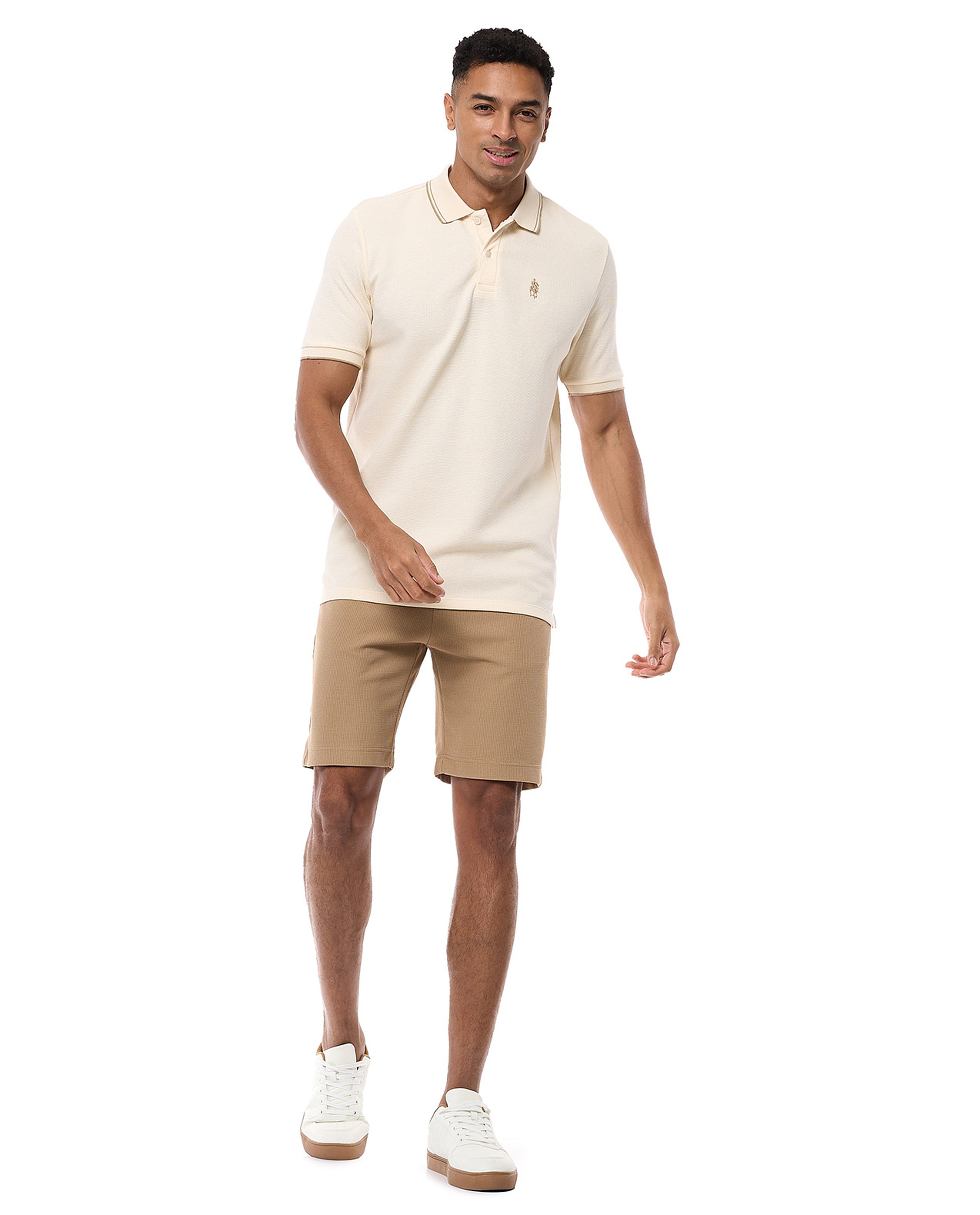 Solid Polo T-Shirt with Short Sleeves