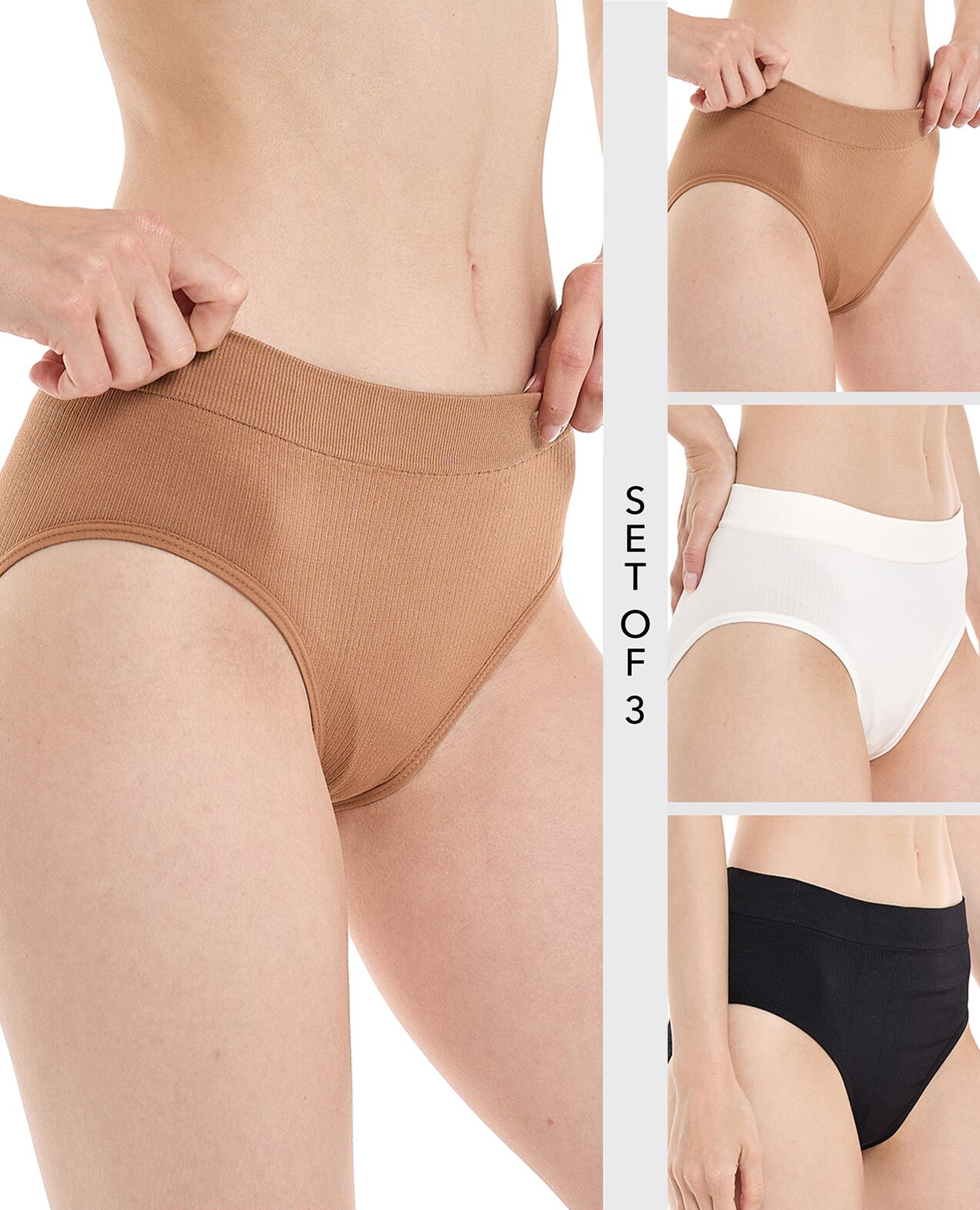 سروال بيكيني بدون درزات - 3 قطع