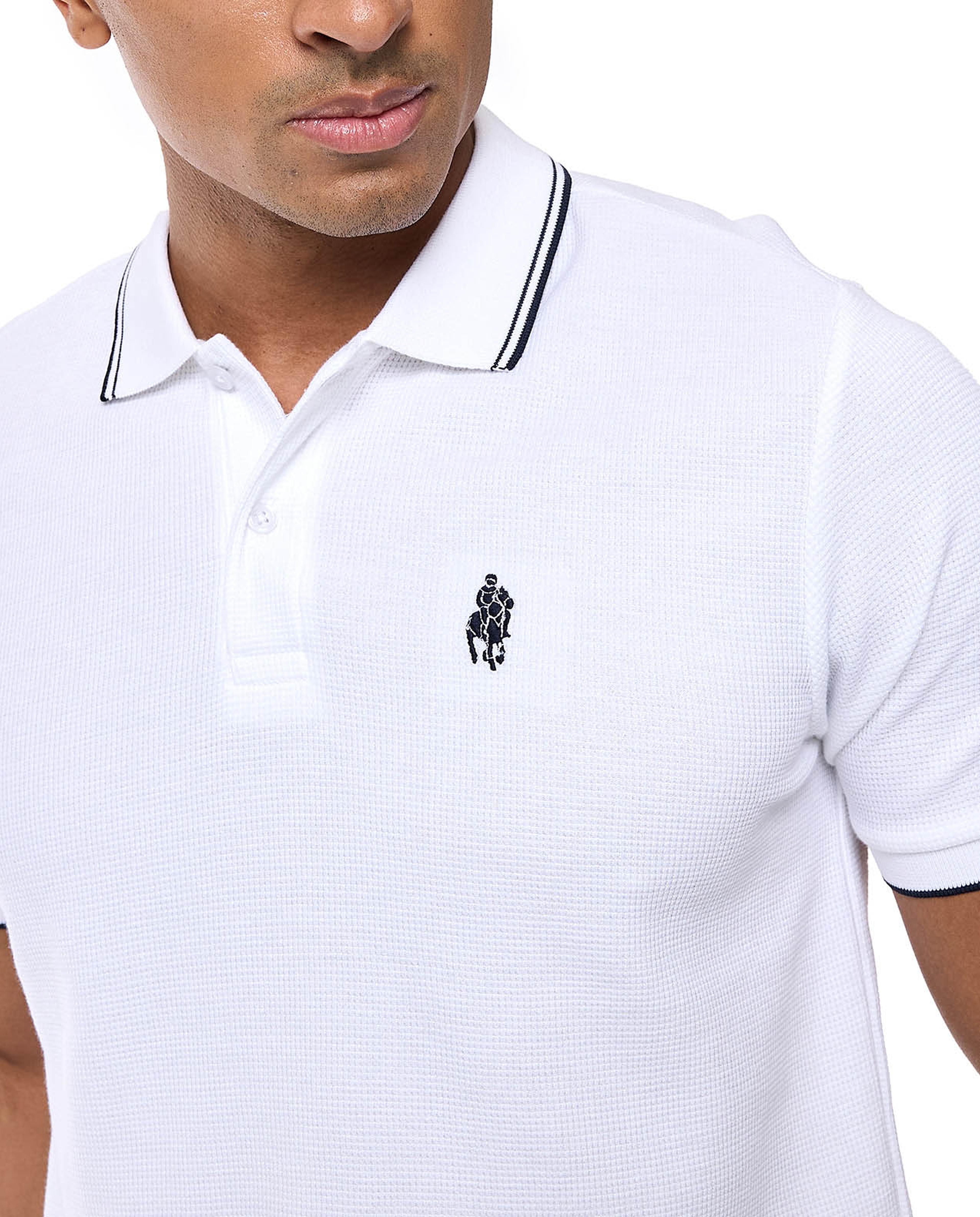 Solid Polo T-Shirt with Short Sleeves