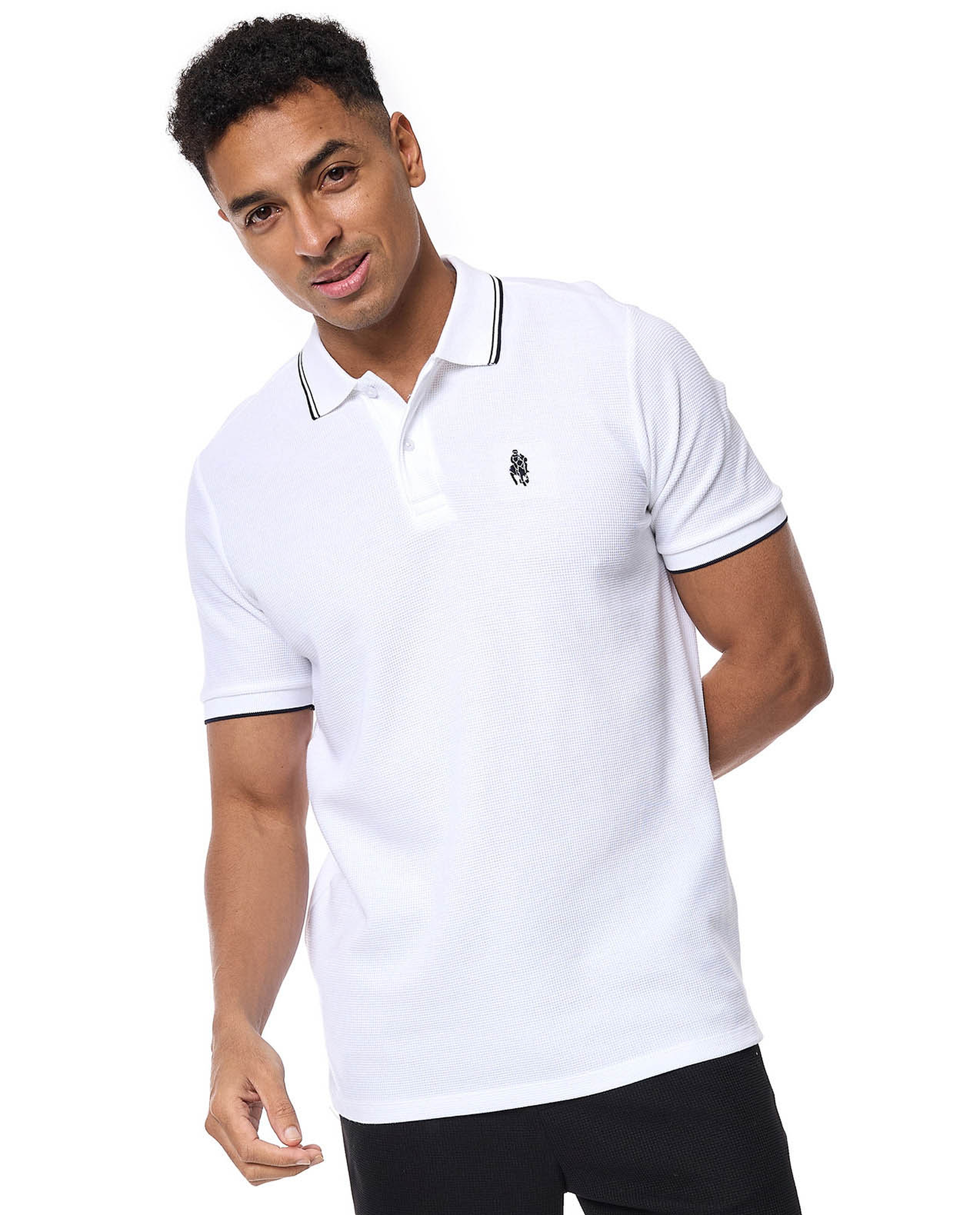 Solid Polo T-Shirt with Short Sleeves