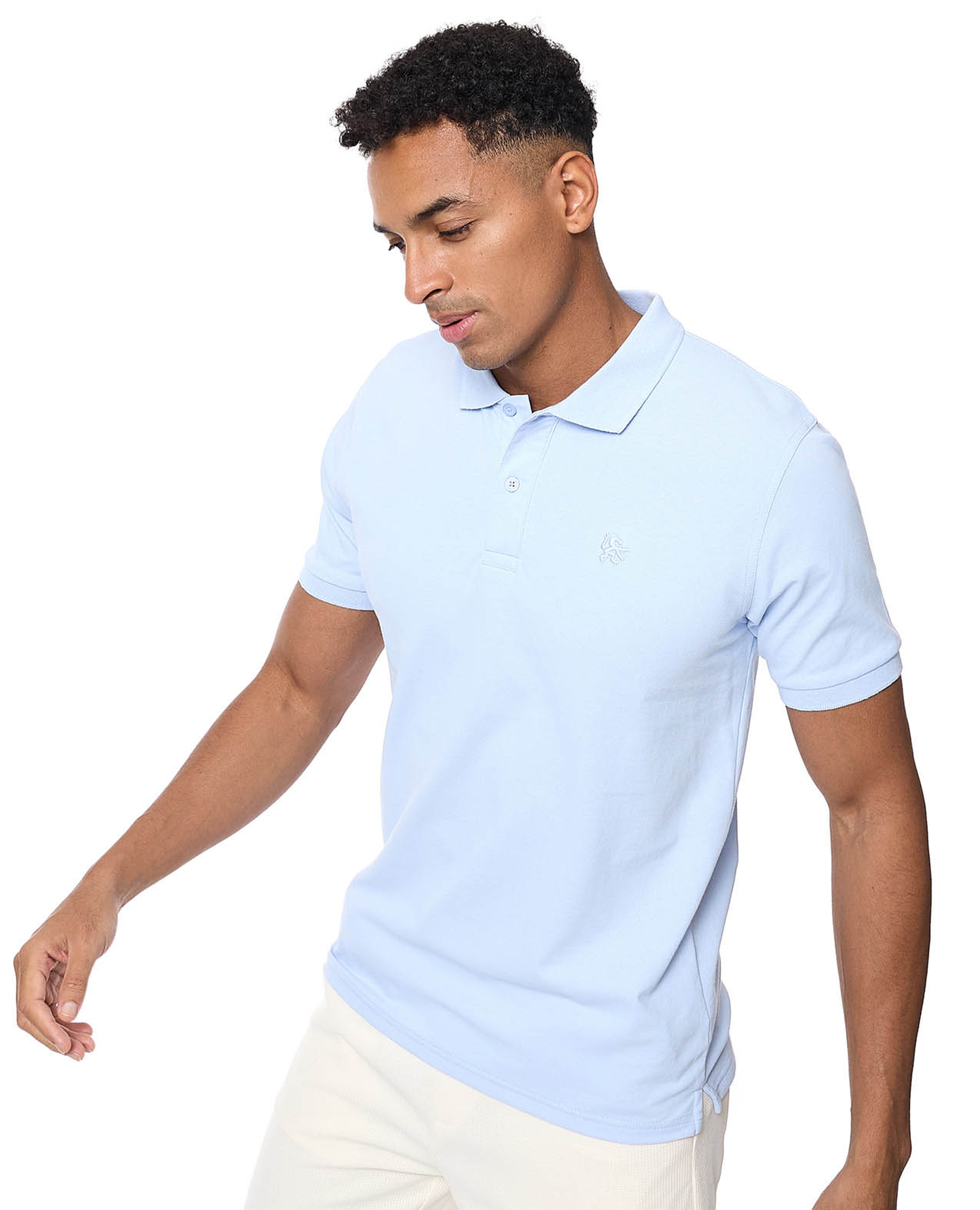 Textured Polo T-Shirt with Short Sleeves