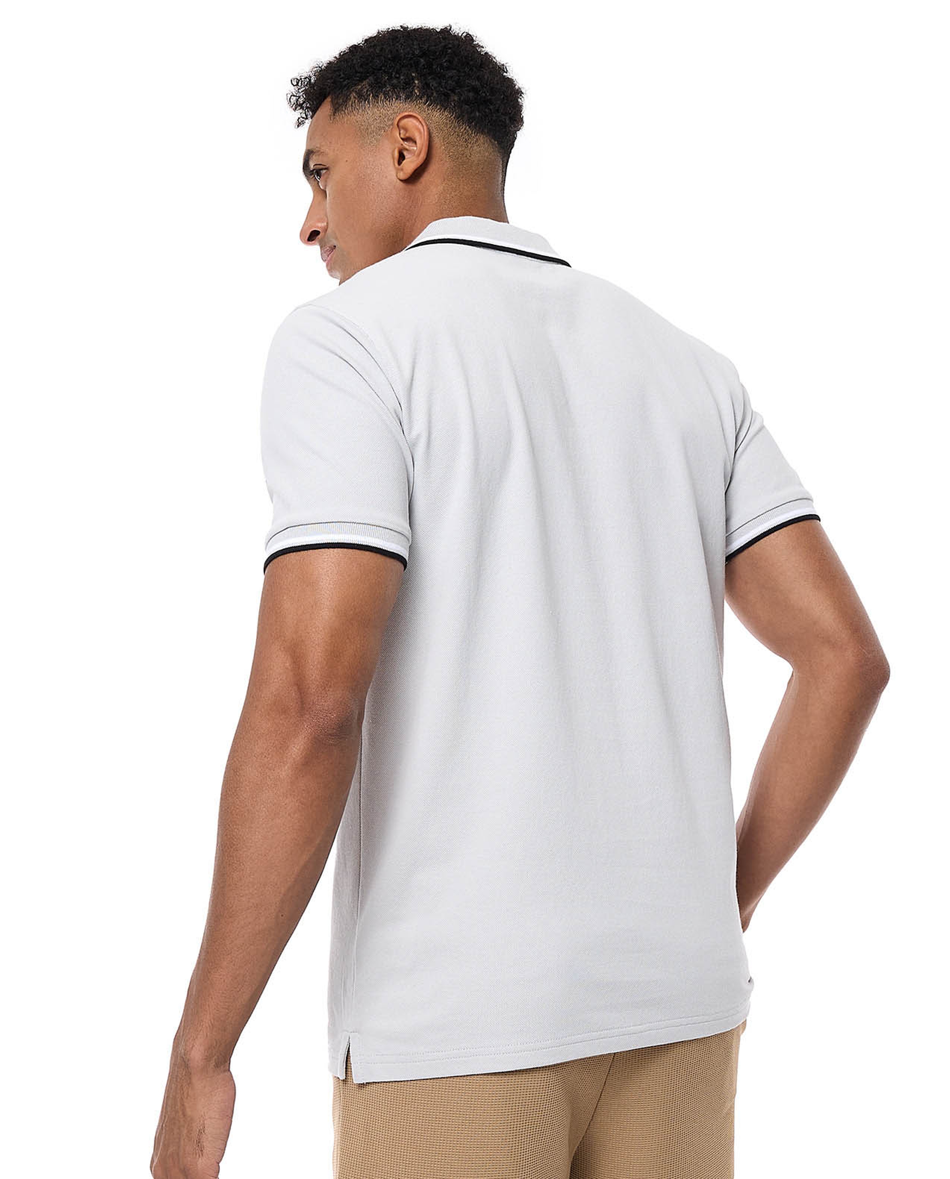 Tipping Detail Polo T-Shirt with Short Sleeves