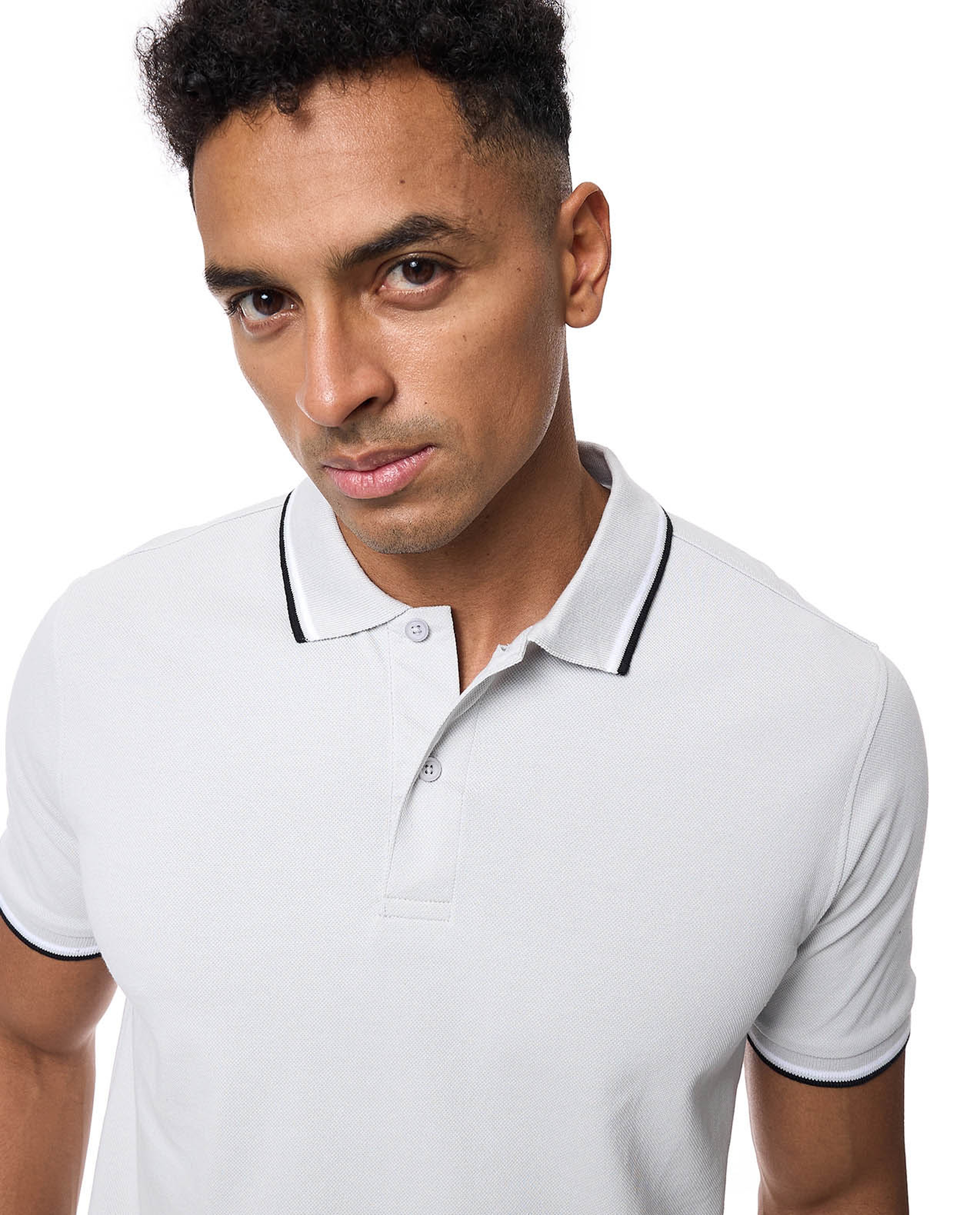 Tipping Detail Polo T-Shirt with Short Sleeves