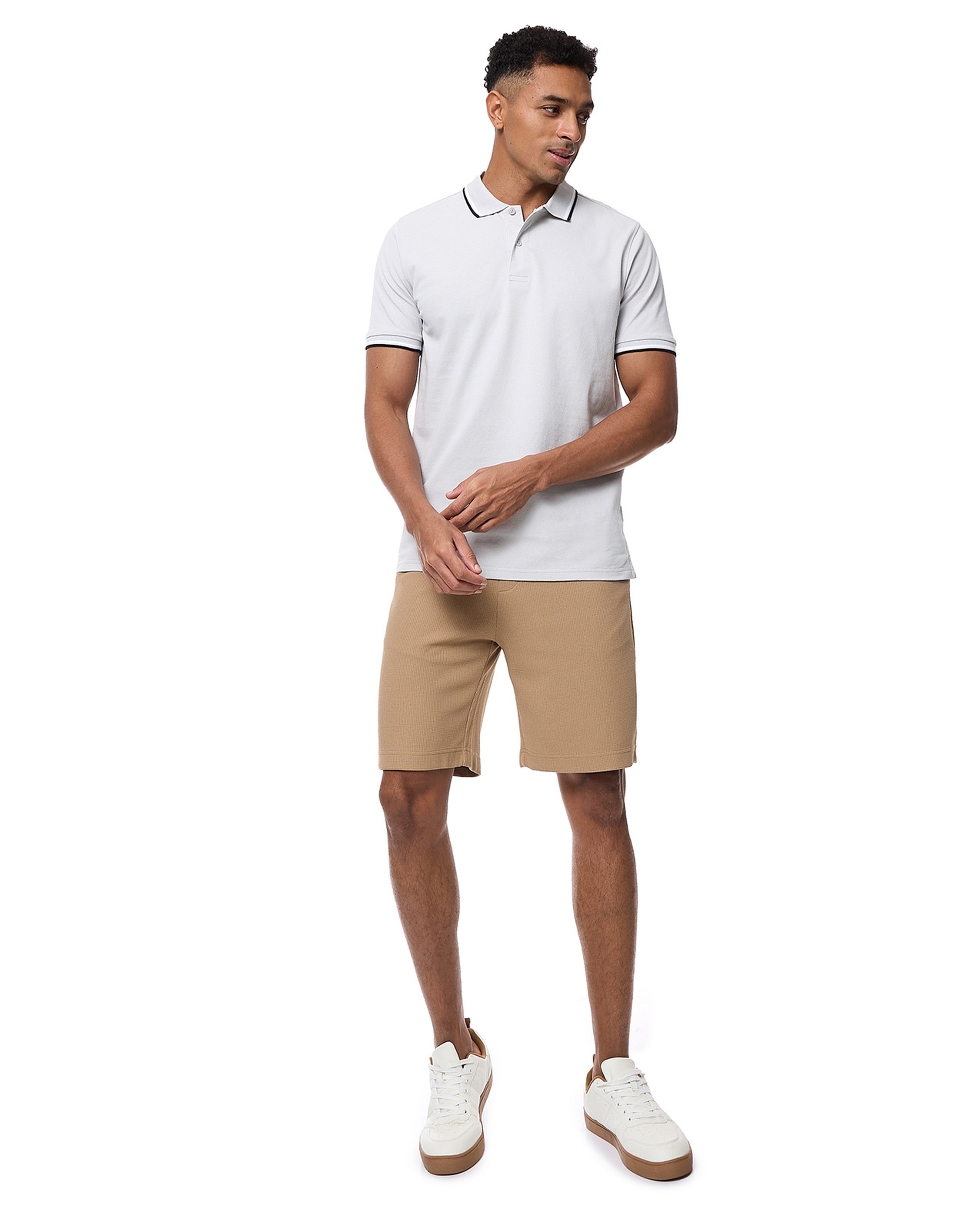 Tipping Detail Polo T-Shirt with Short Sleeves