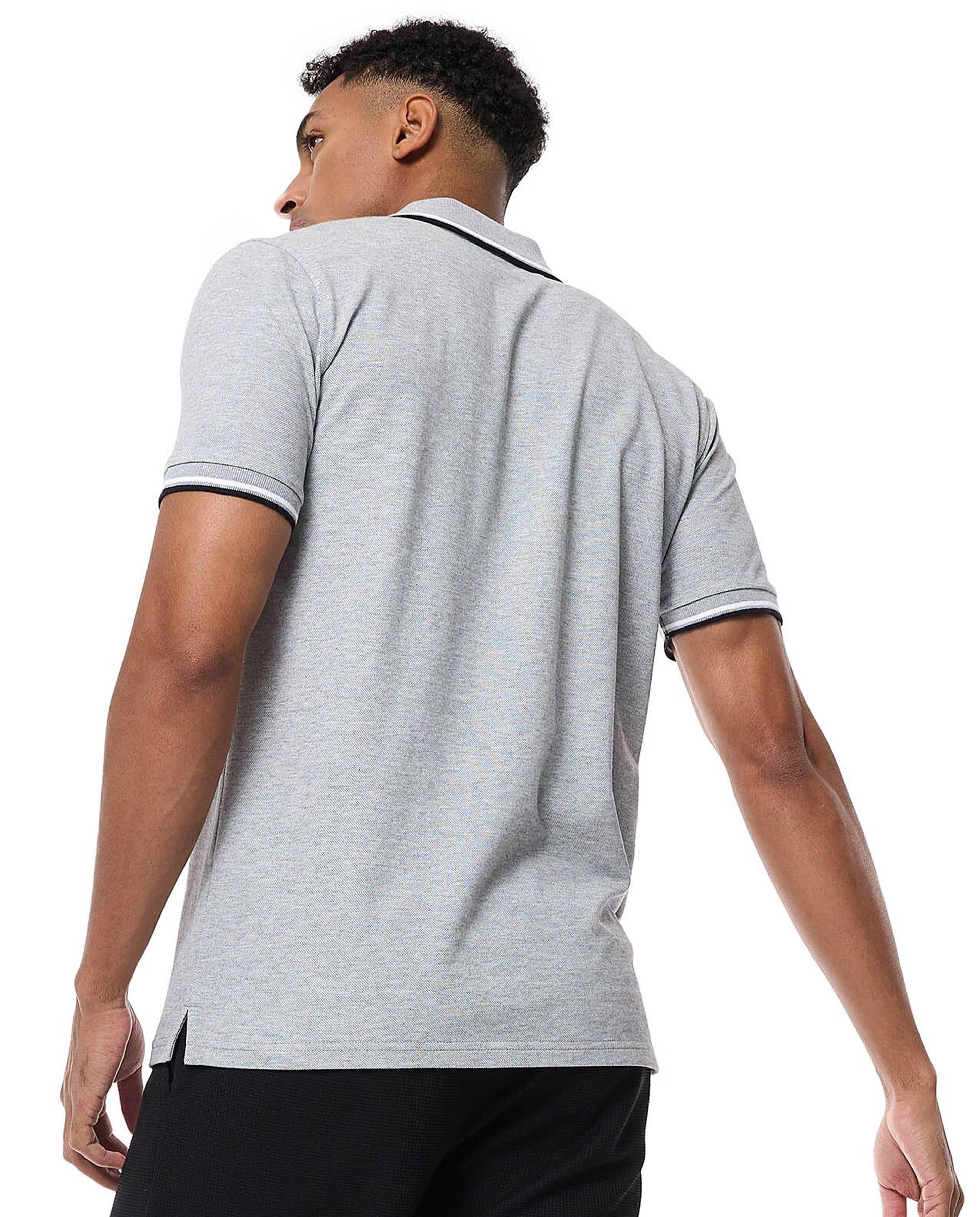 Tipping Detail Polo T-Shirt with Short Sleeves