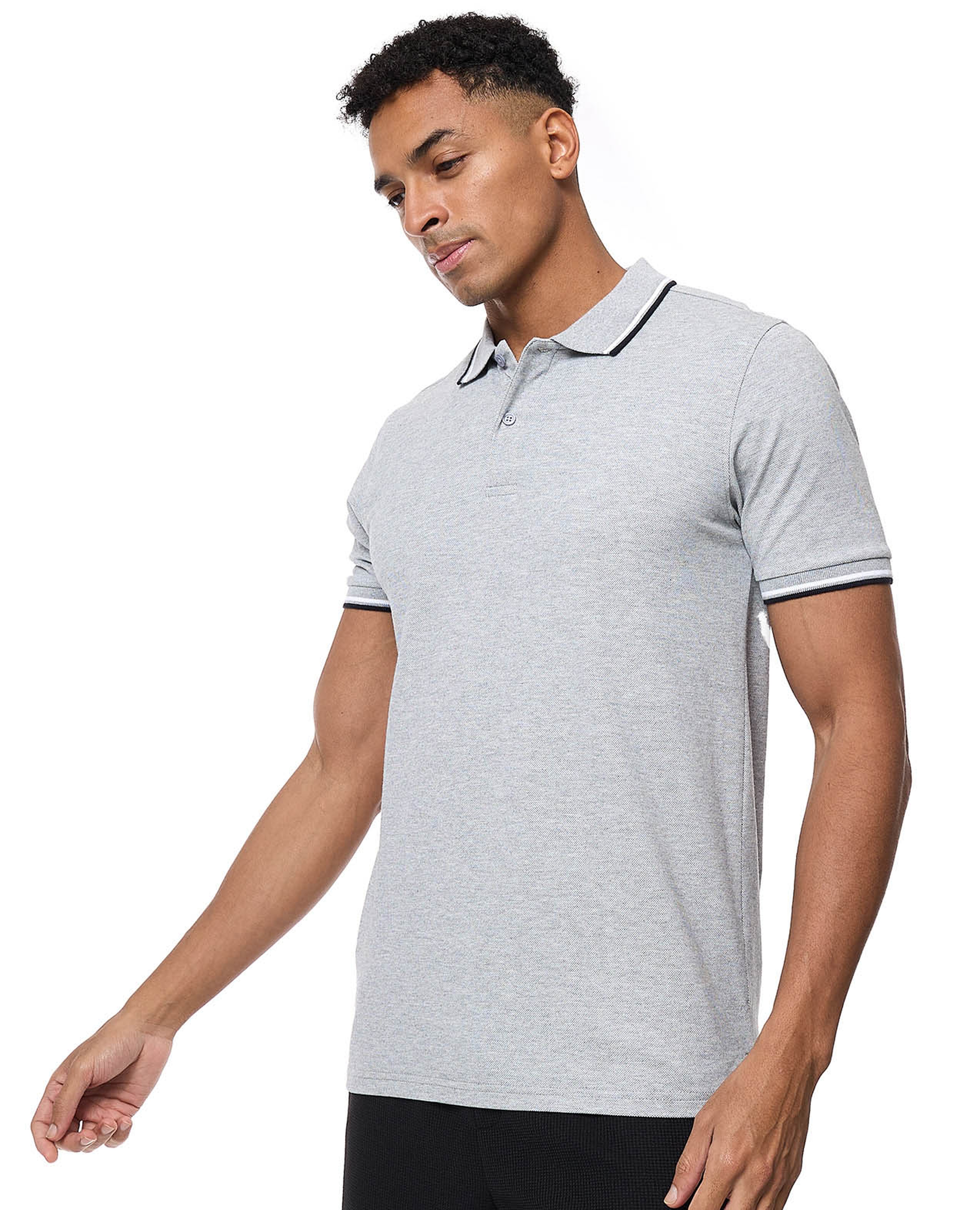 Tipping Detail Polo T-Shirt with Short Sleeves