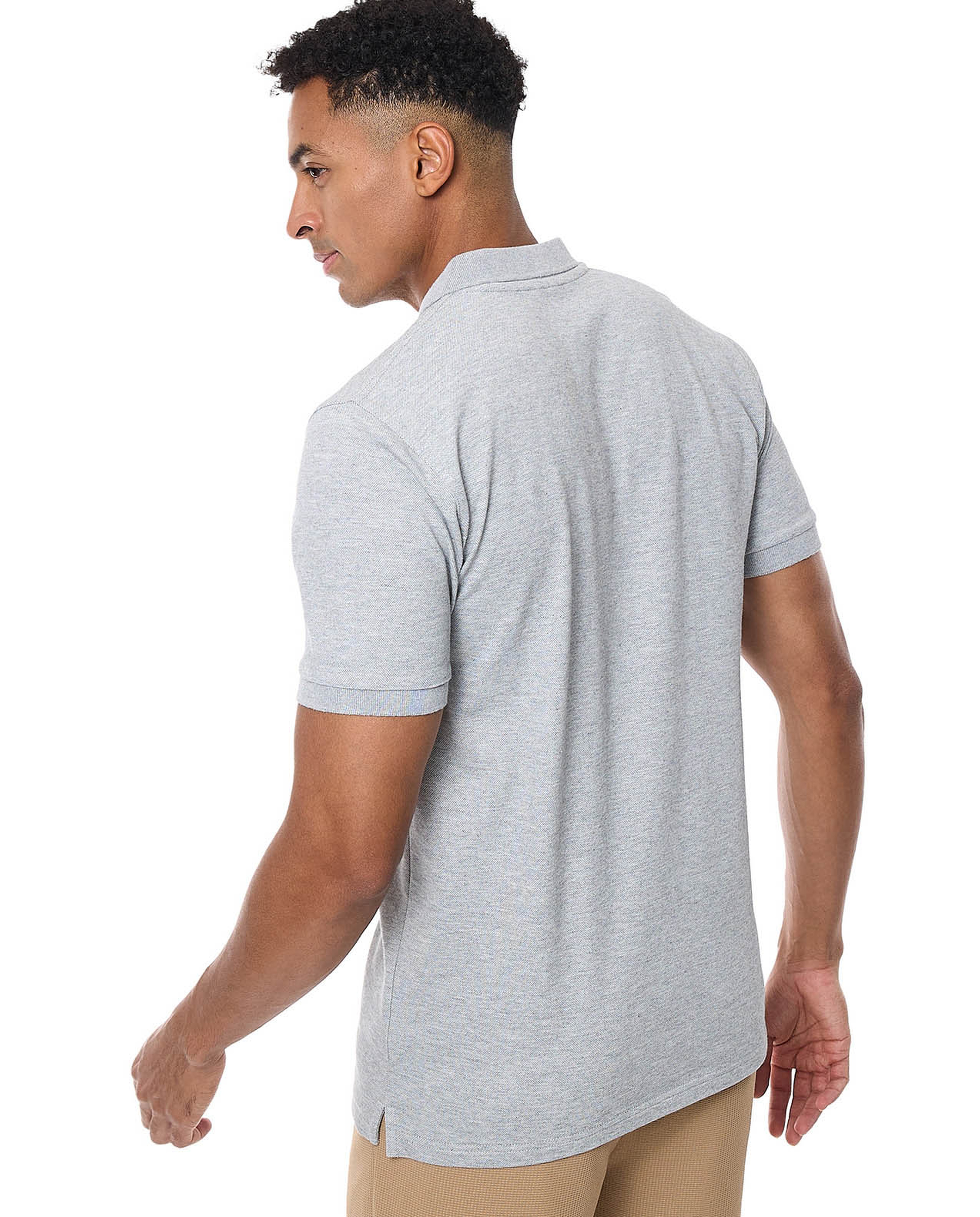 Textured Polo T-Shirt with Short Sleeves