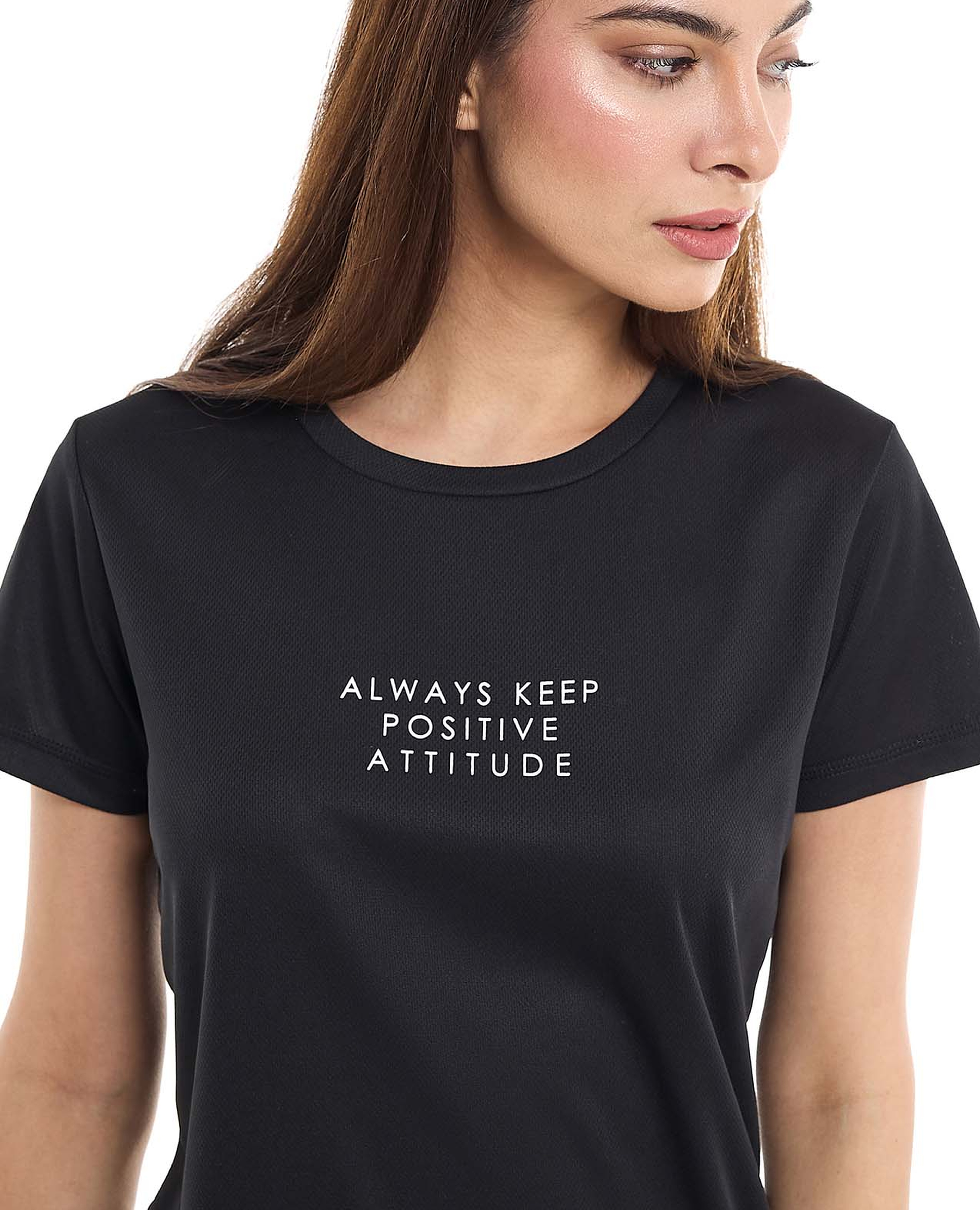 Printed Active T-Shirt with Crew Neck and Short Sleeves