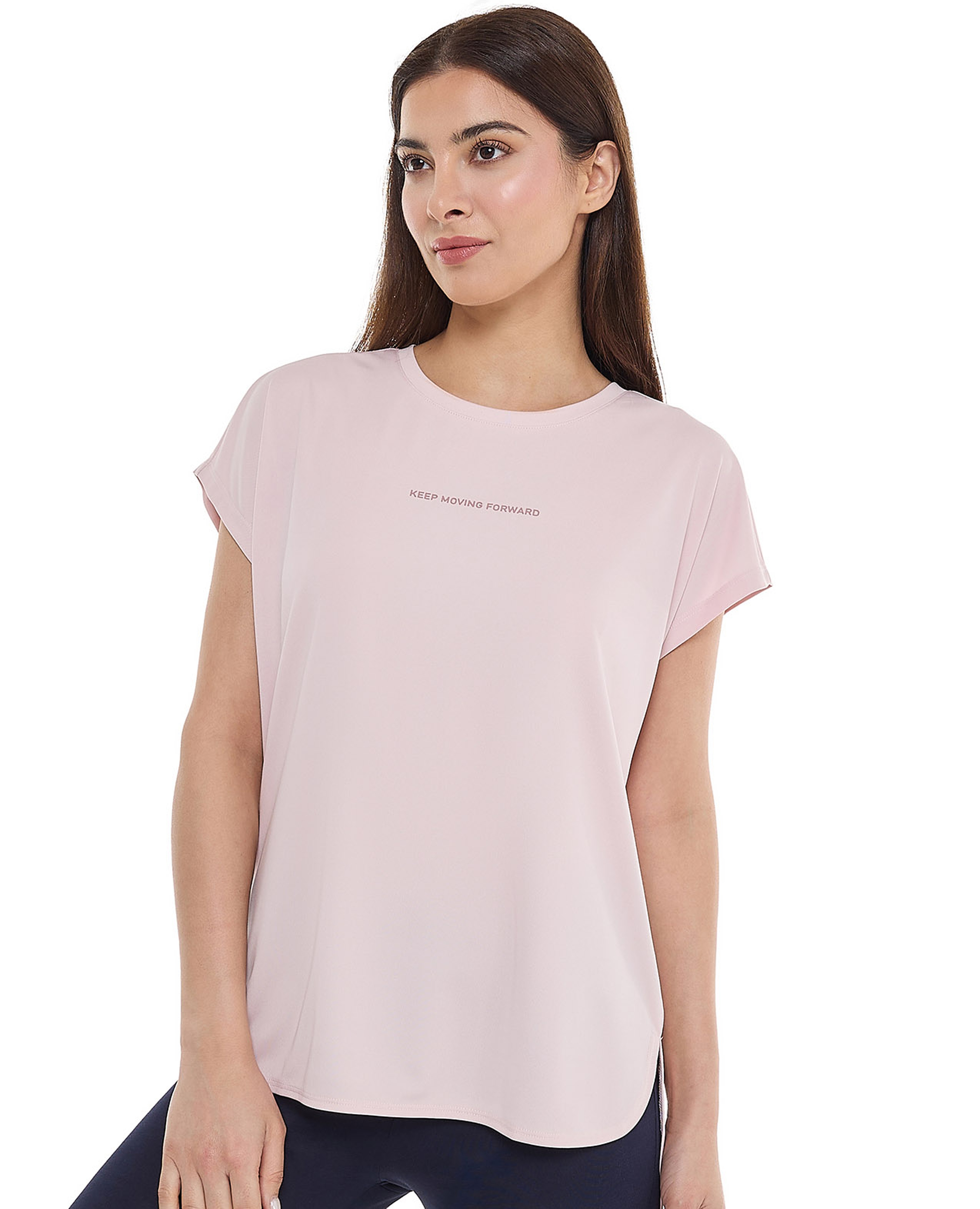 Printed Active T-Shirt with Crew Neck and Short Sleeves