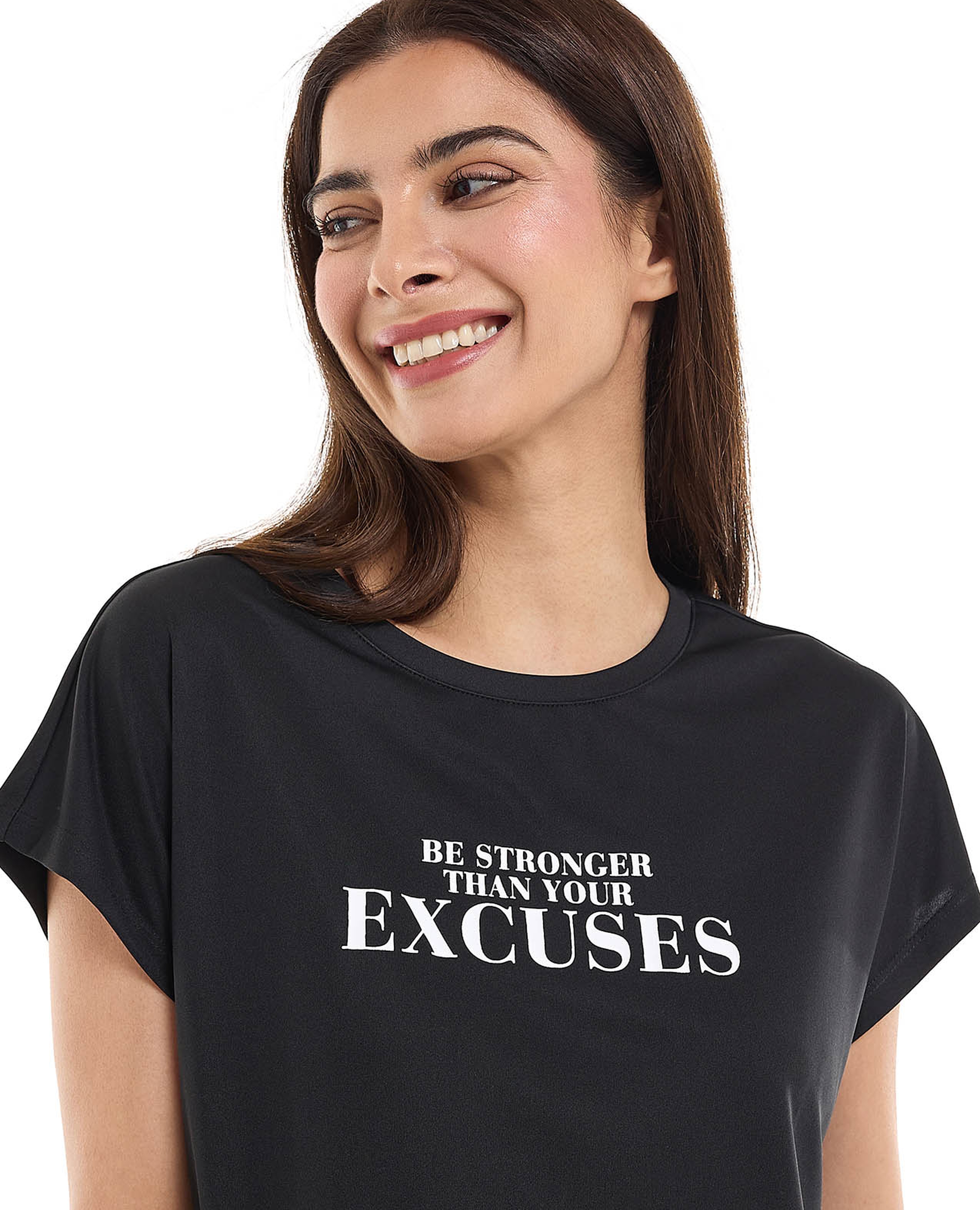 Printed Active T-Shirt with Crew Neck and Short Sleeves