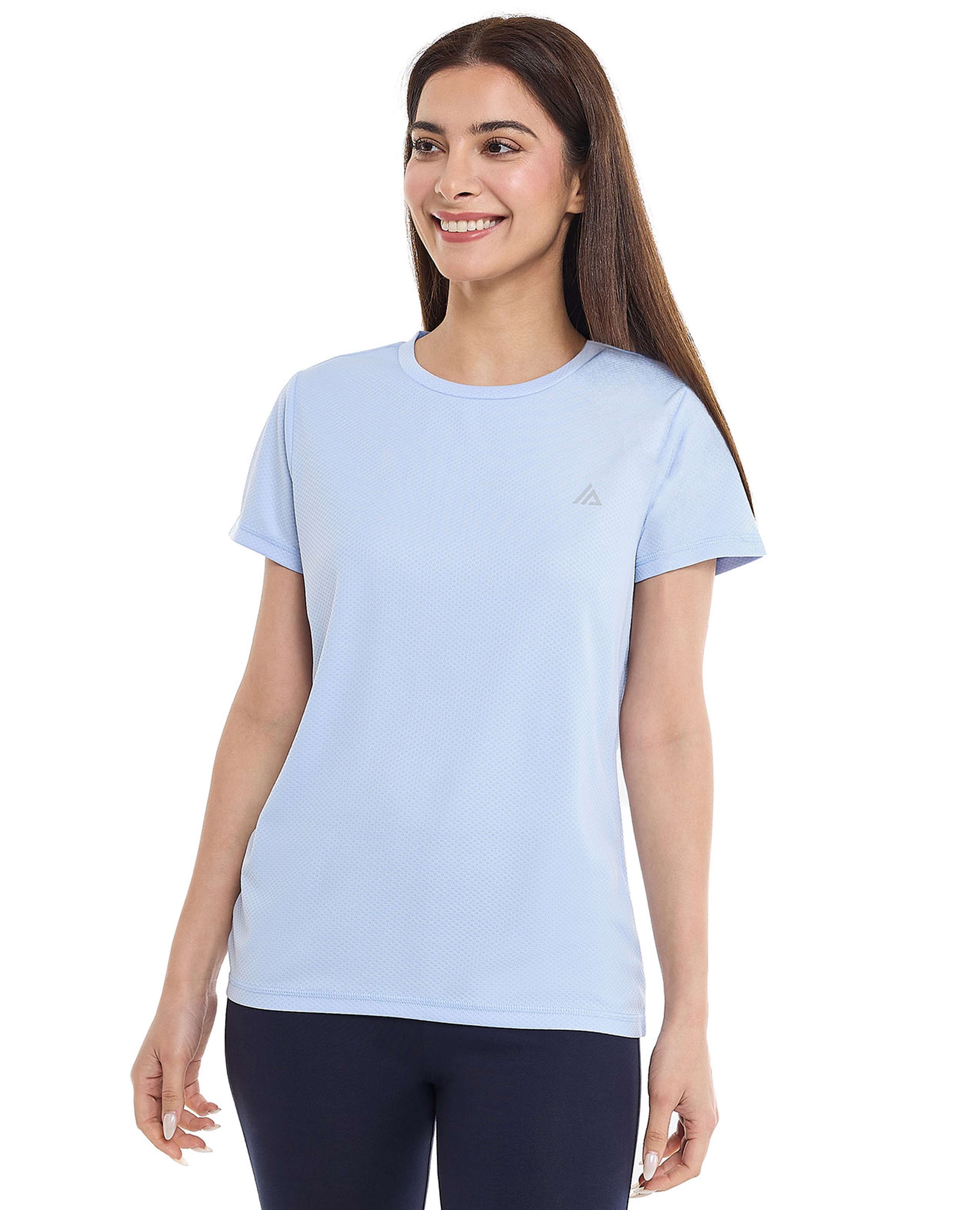 Textured Active T-Shirt with Crew Neck and Short Sleeves