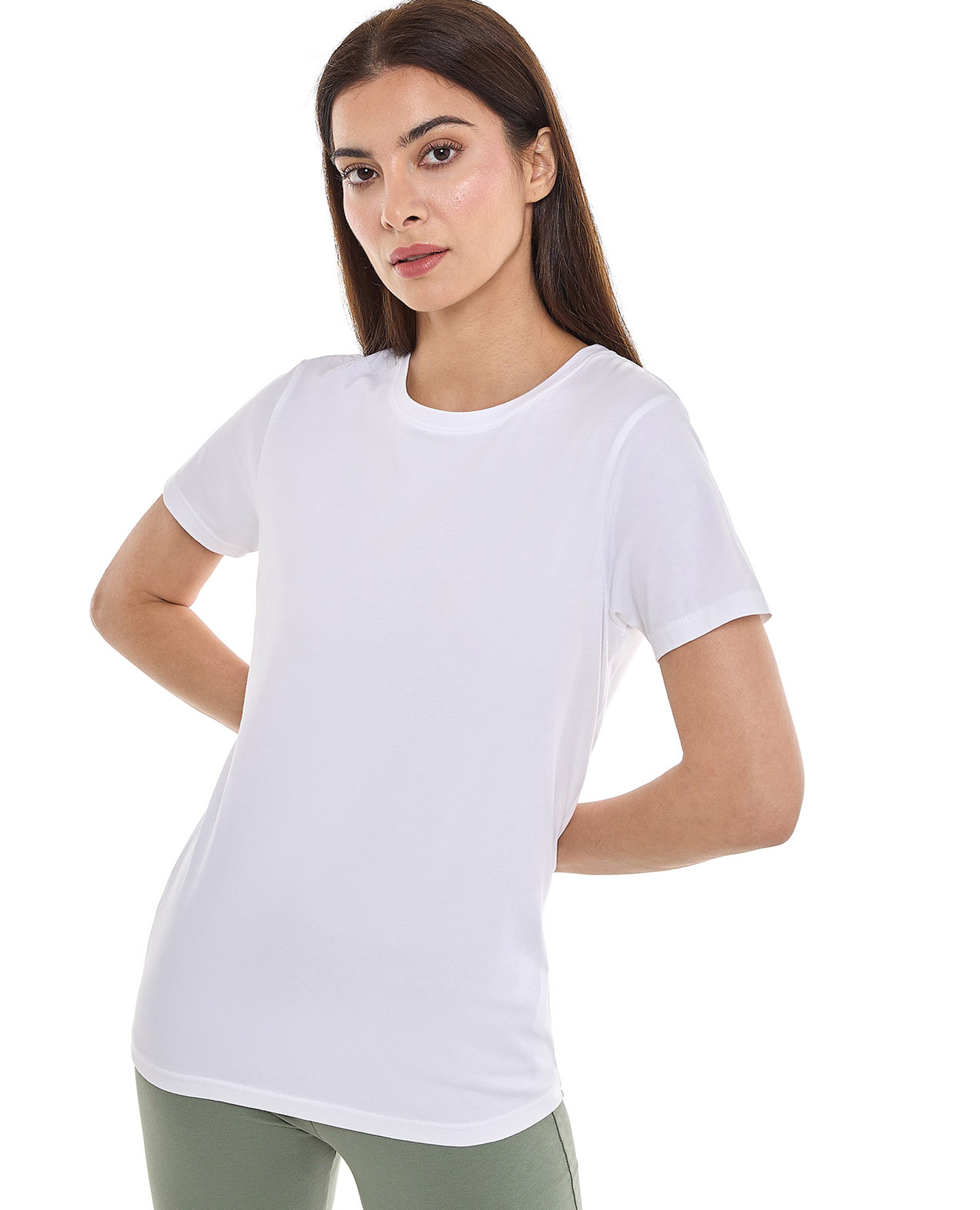 Solid T-Shirt with Crew Neck and Short Sleeves
